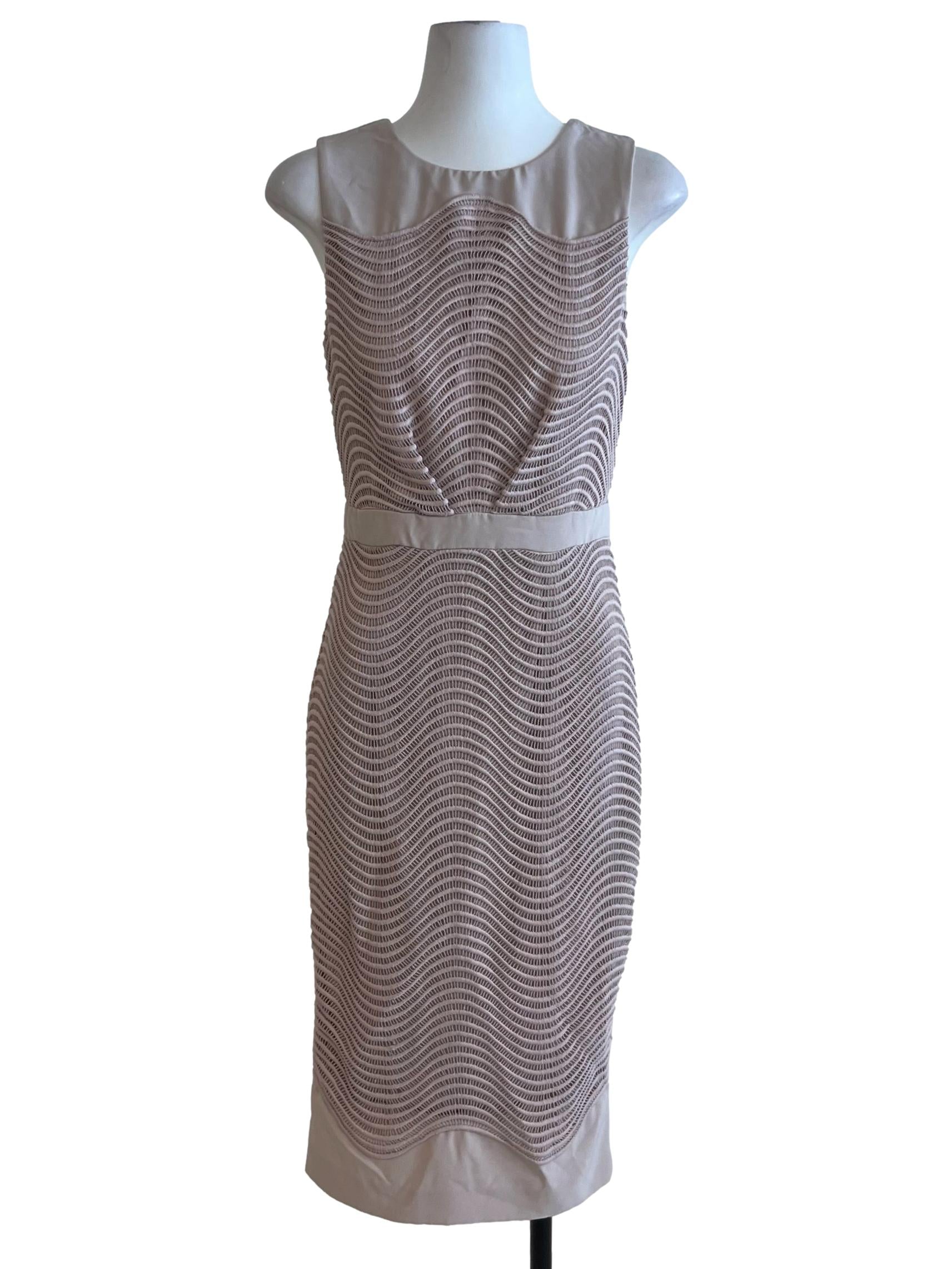 Blush Pink Jewel Neckline A-Line Dress