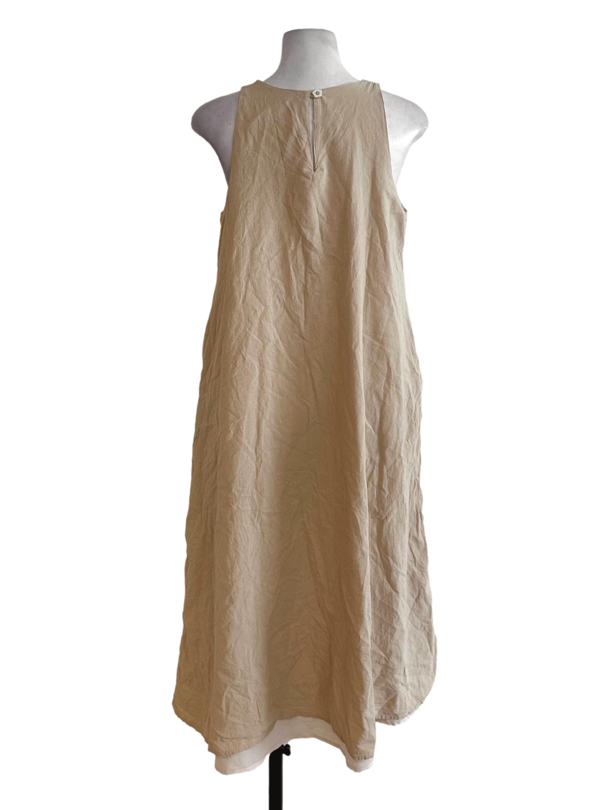 Butter Beige Round Neck Tent Dress