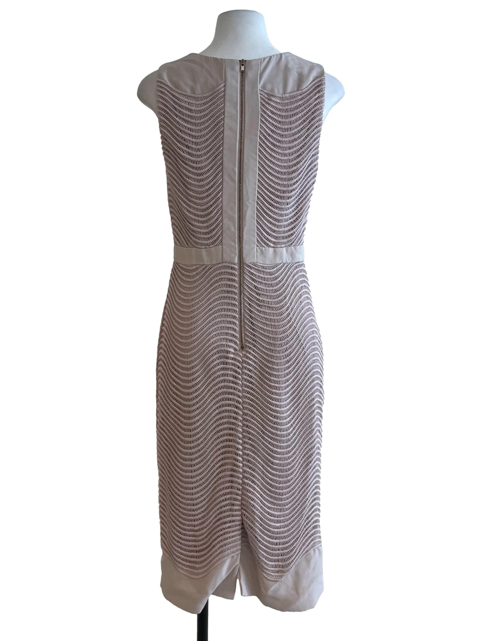 Blush Pink Jewel Neckline A-Line Dress