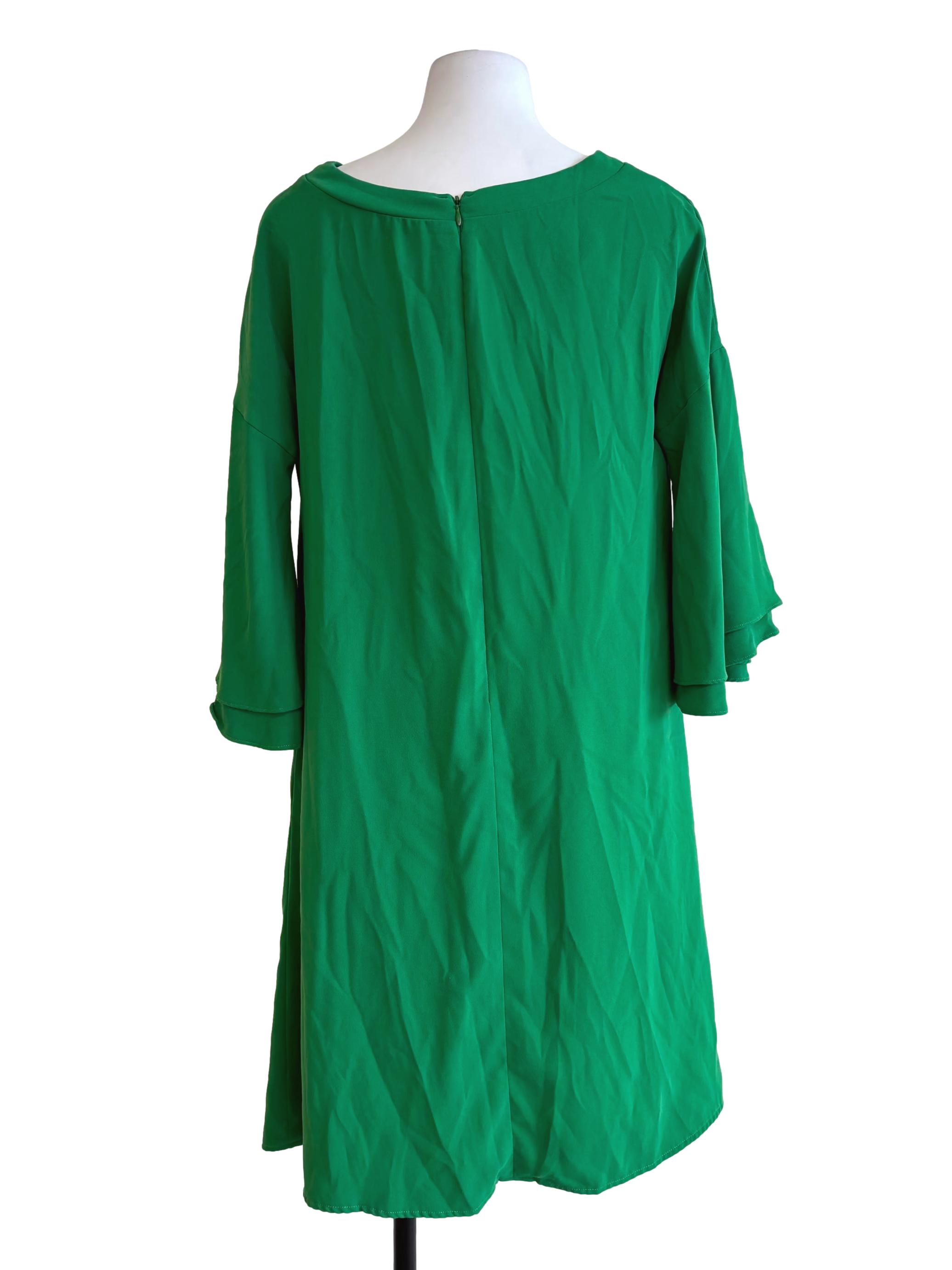 Forest Green V-Neck Shift Dress