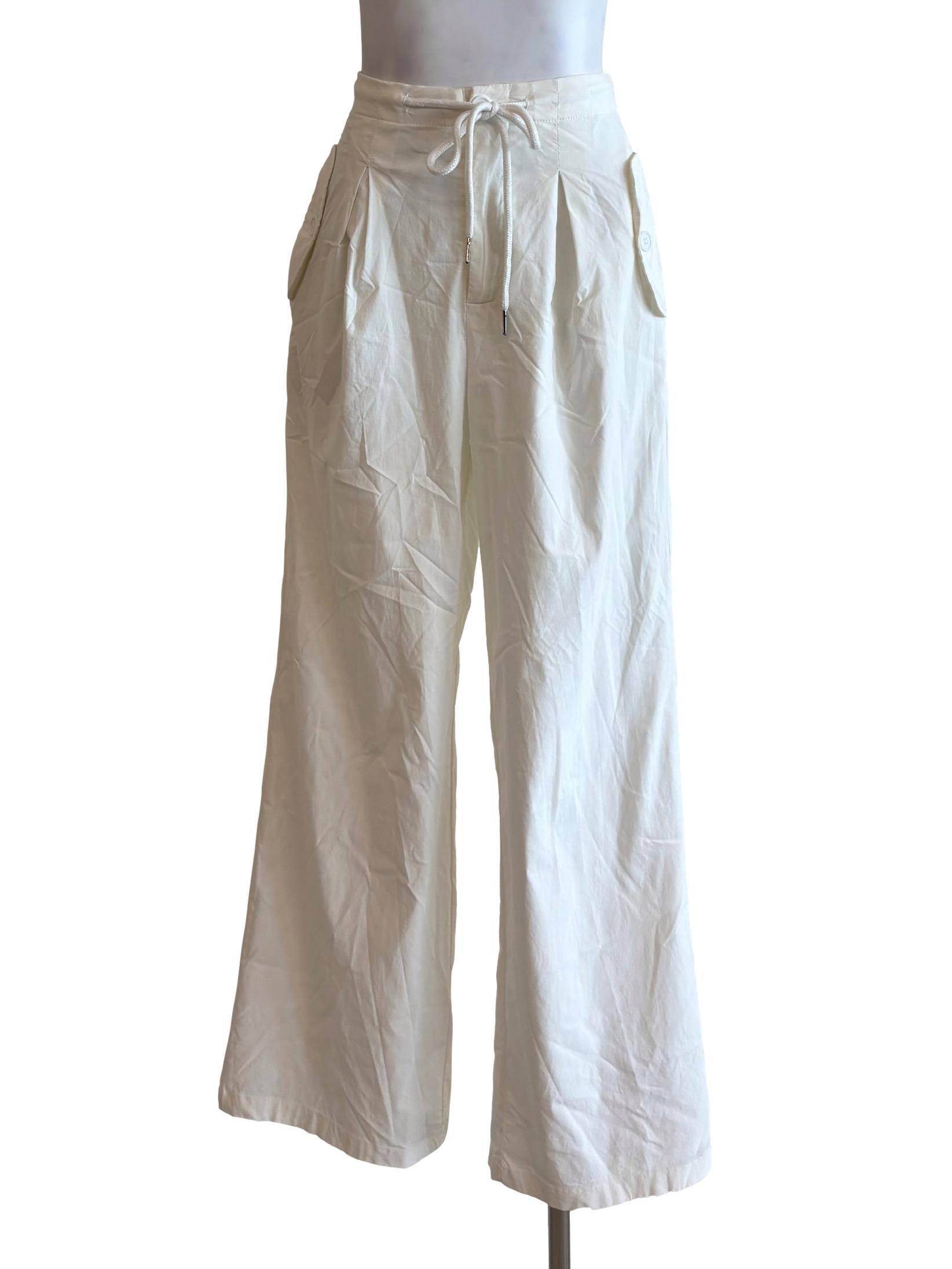 Ivory White Nylon Pants TTR