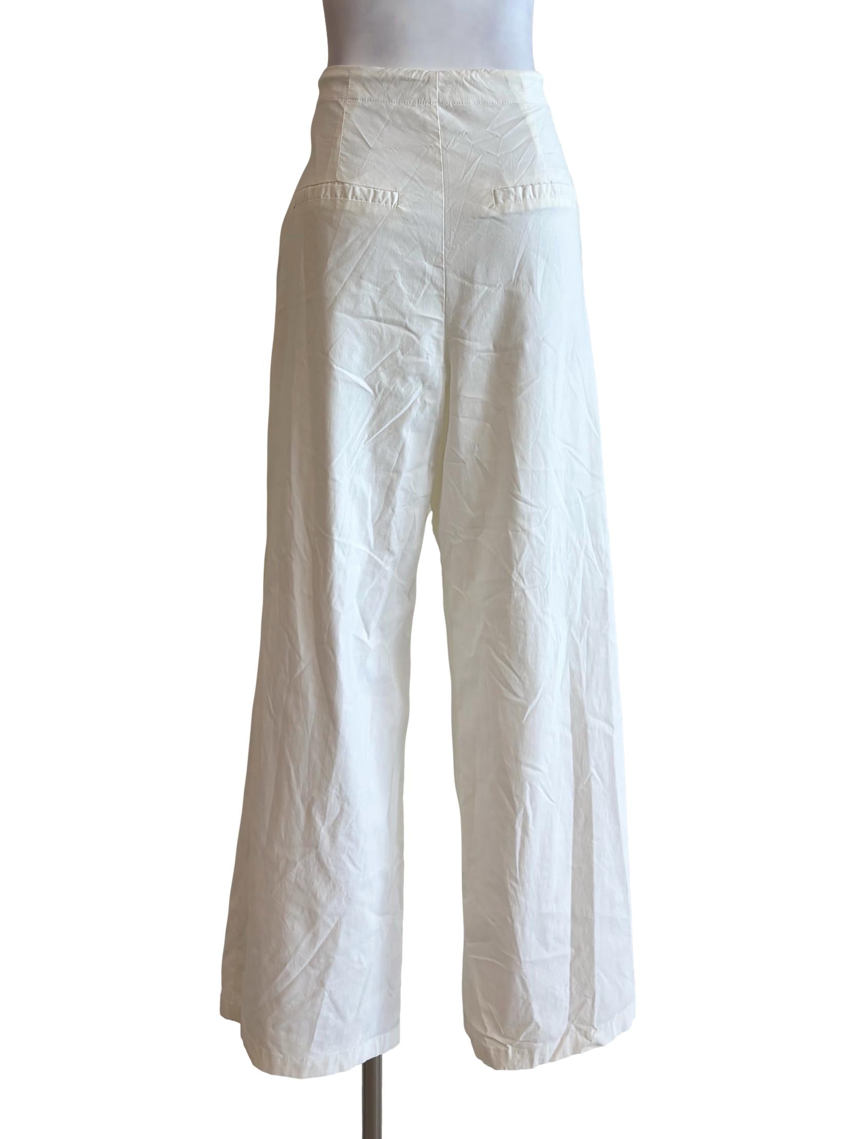 Ivory White Nylon Pants TTR