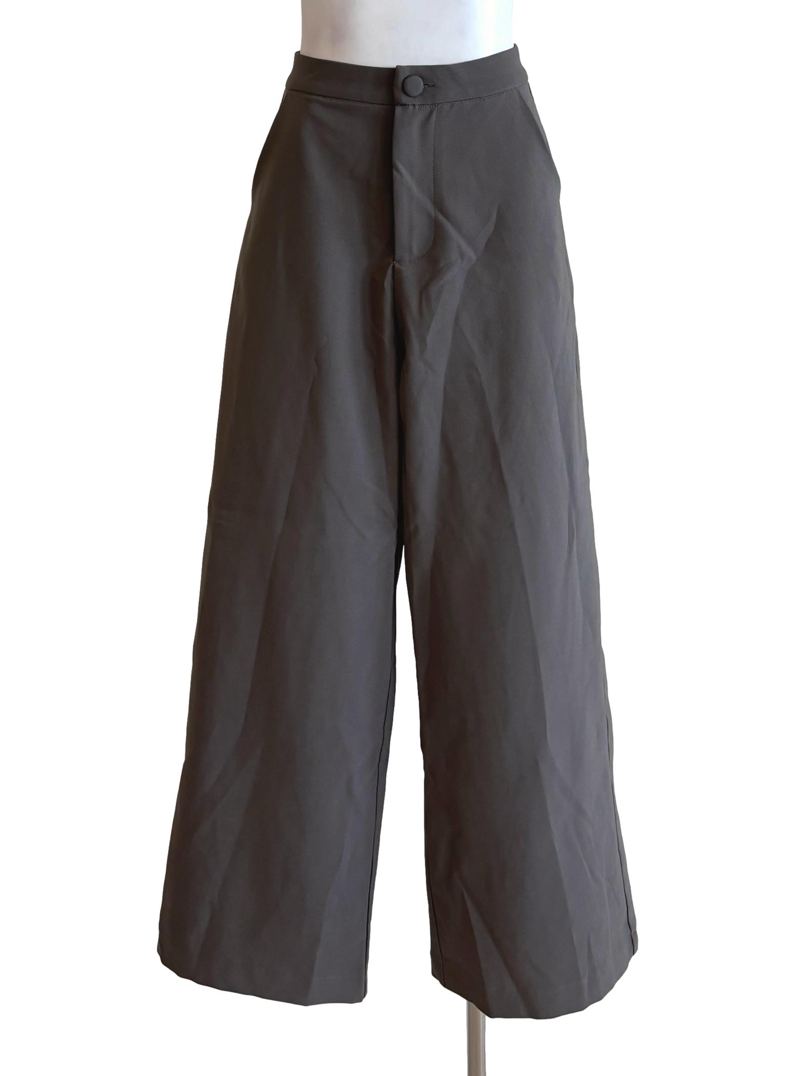 Buff Grey Wide Leg Slacks