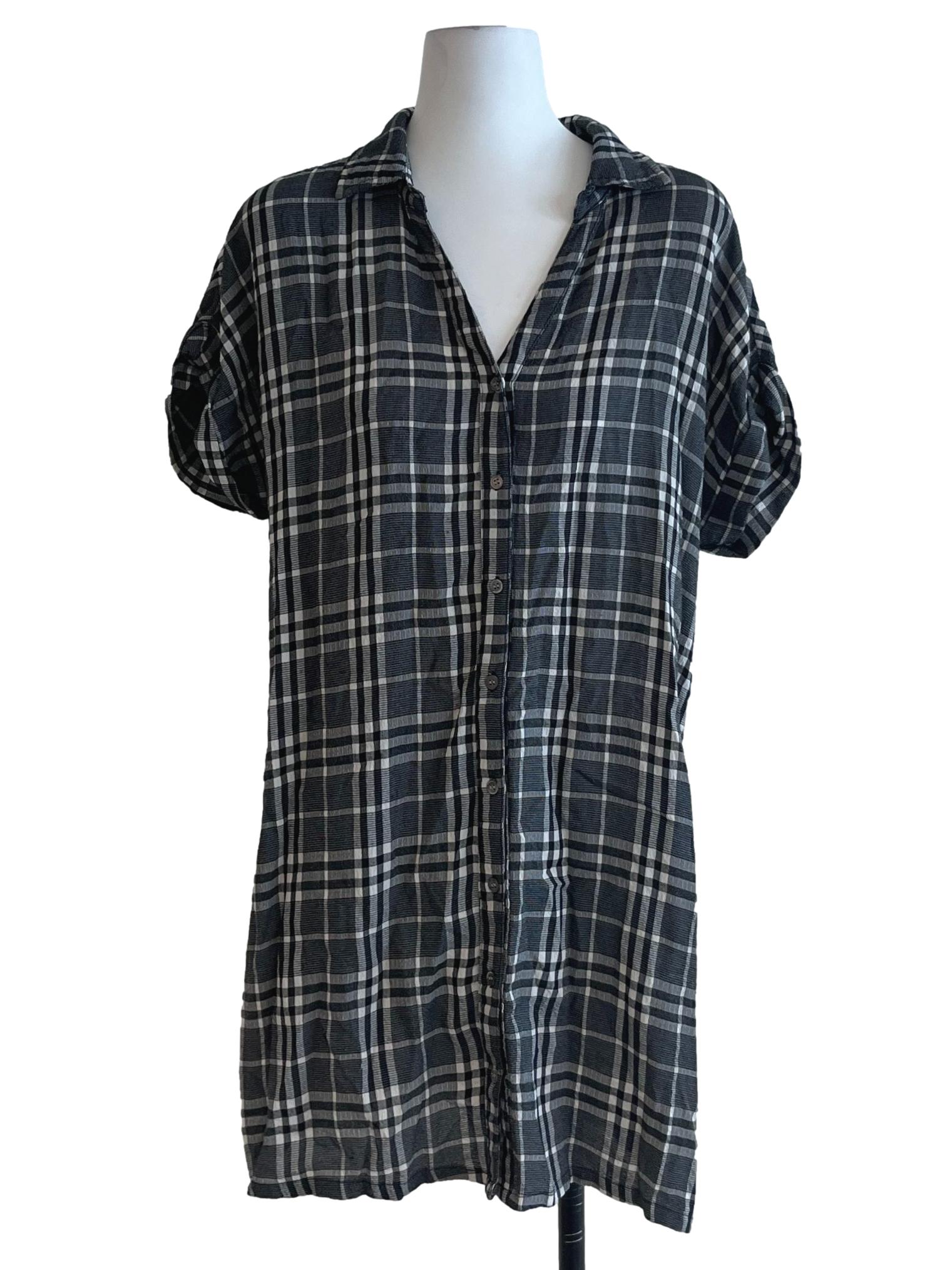 Black Tartan Empire Dress
