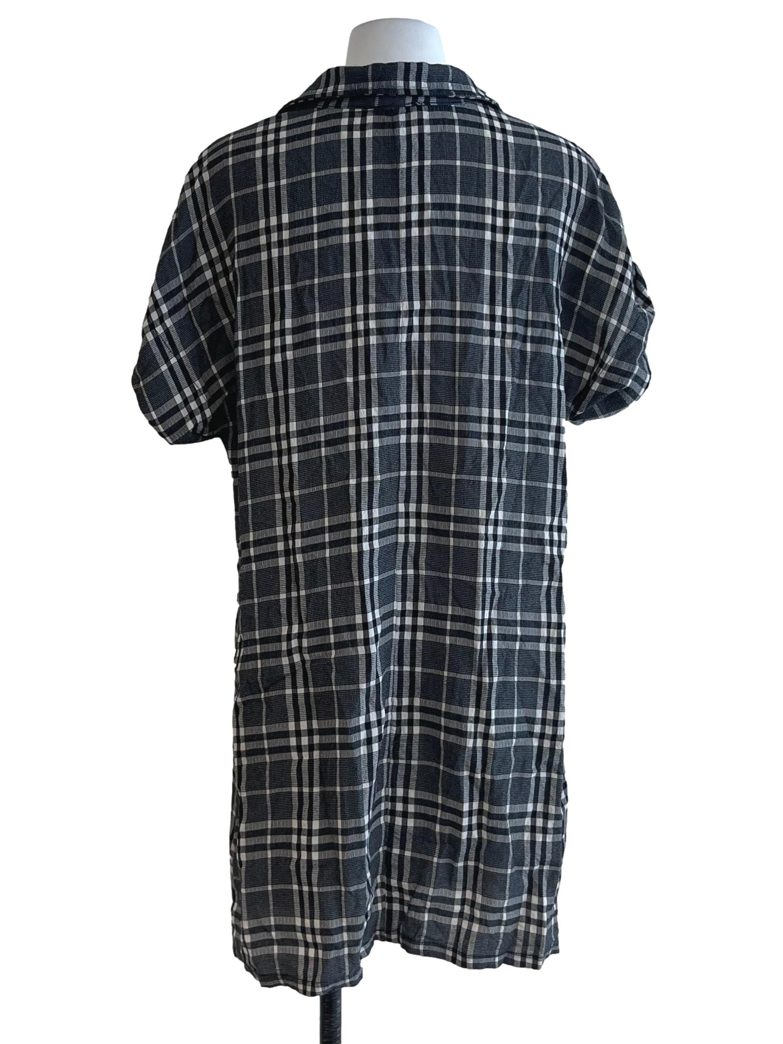 Black Tartan Empire Dress