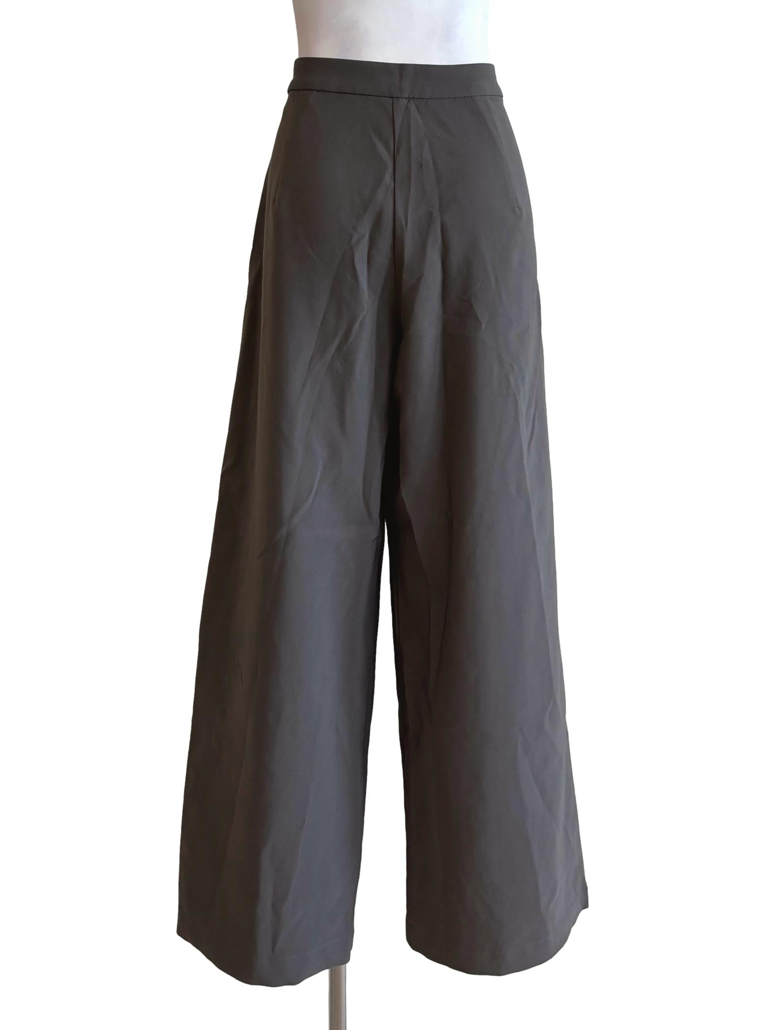 Buff Grey Wide Leg Slacks