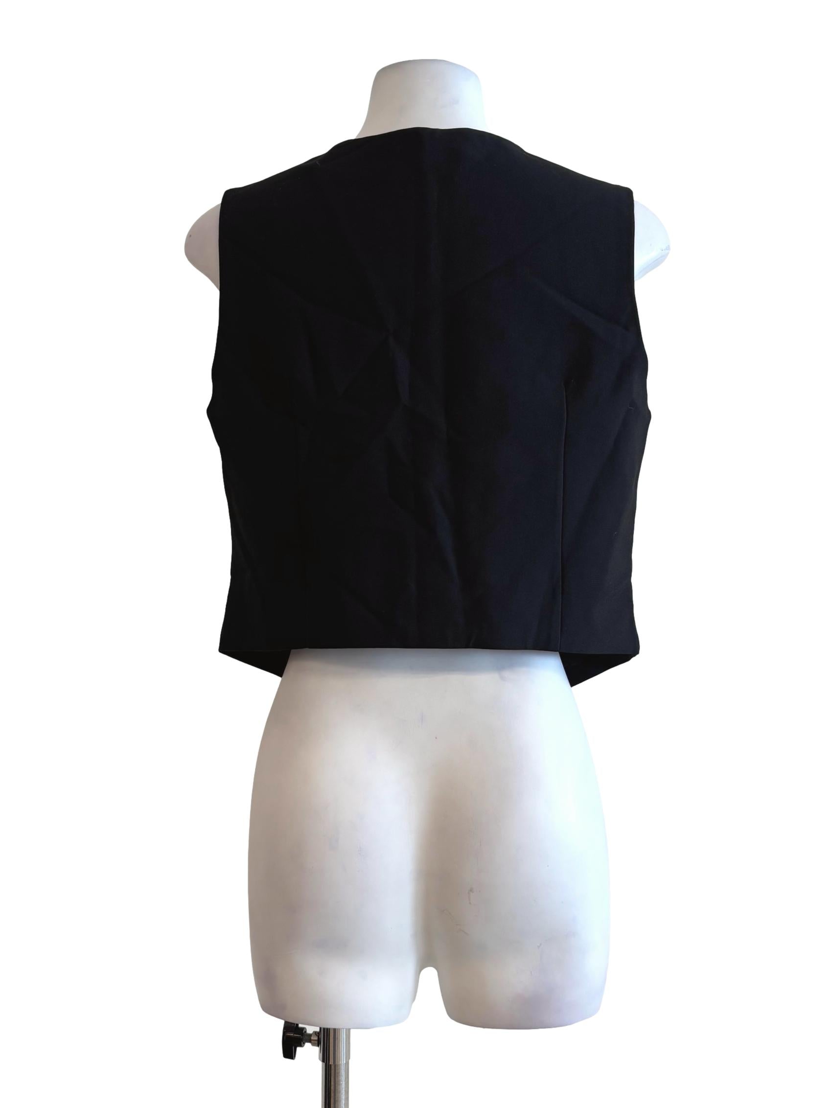Black Gold Button Vest Top