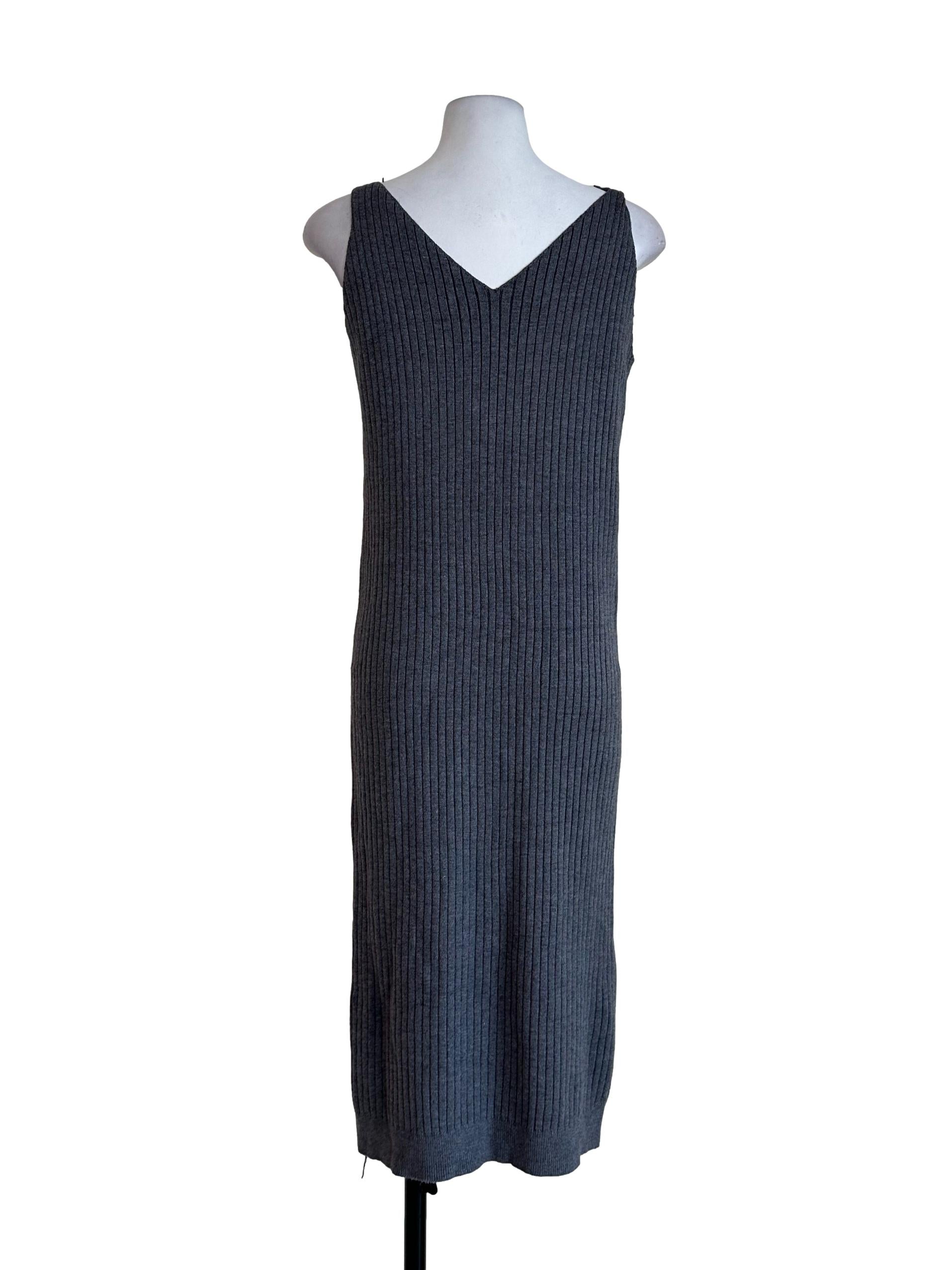 Iron Grey Pencil Stripes Dress