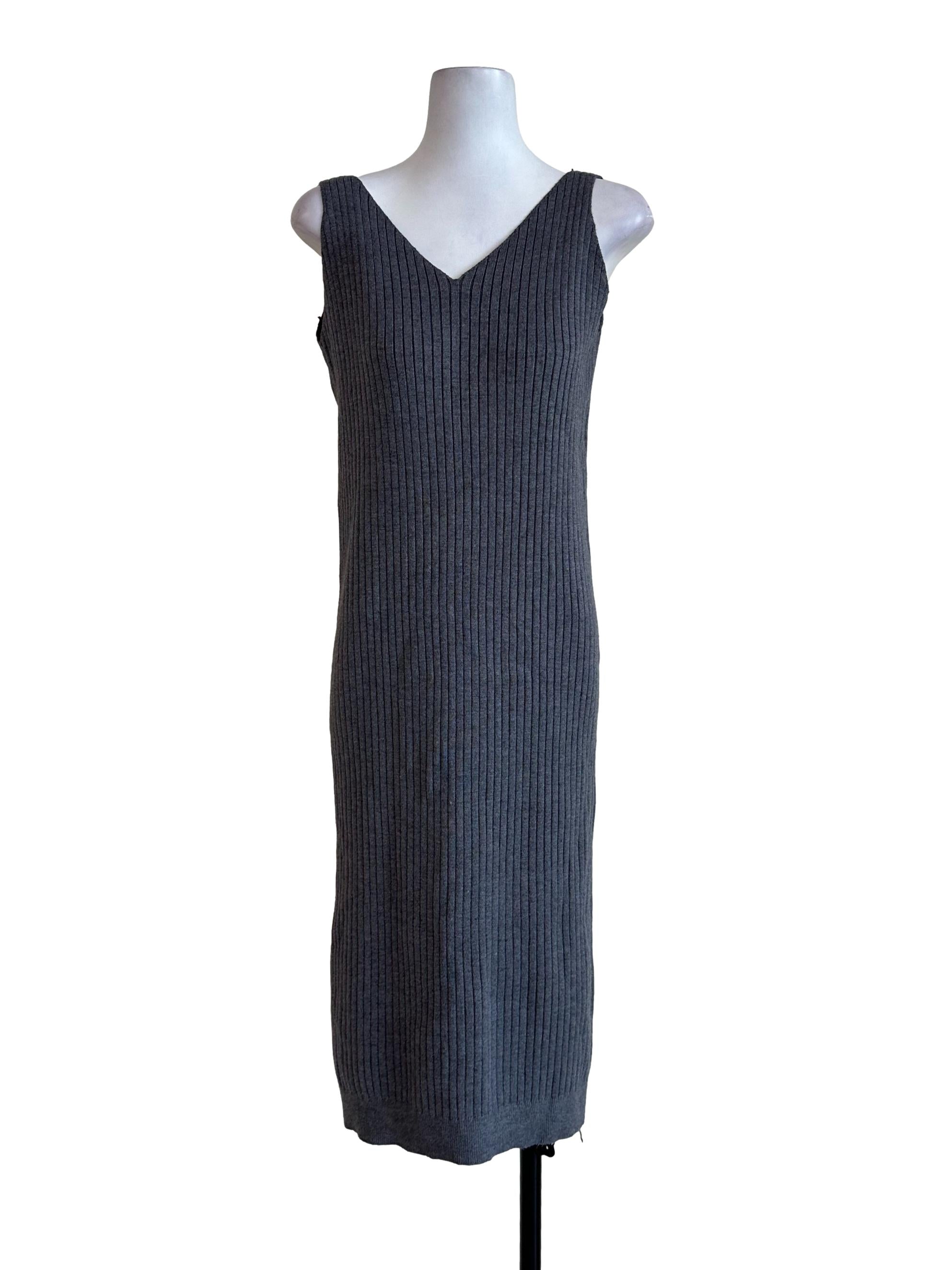 Iron Grey Pencil Stripes Dress