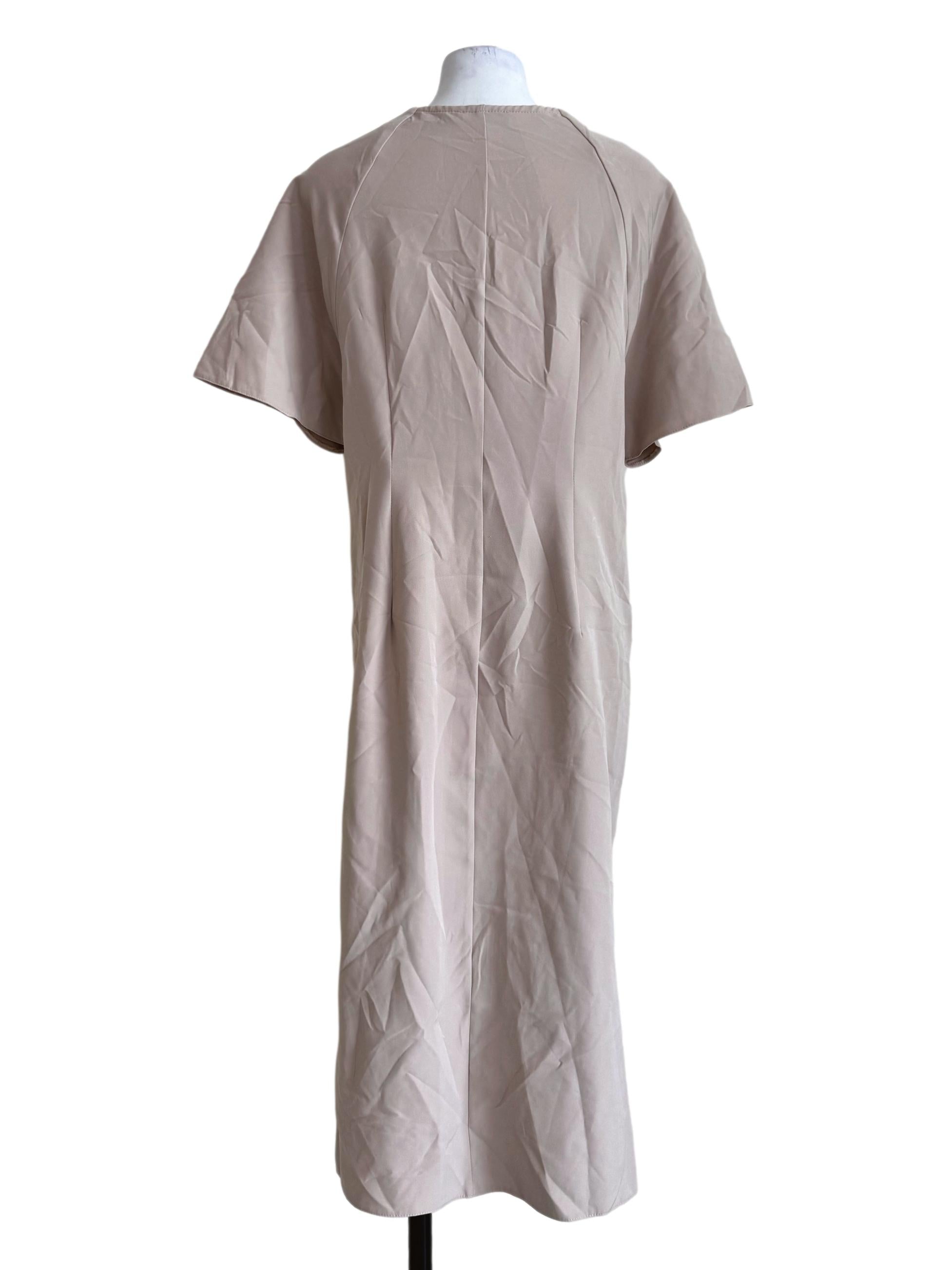 Toffee Brown V Neck Shift Dress