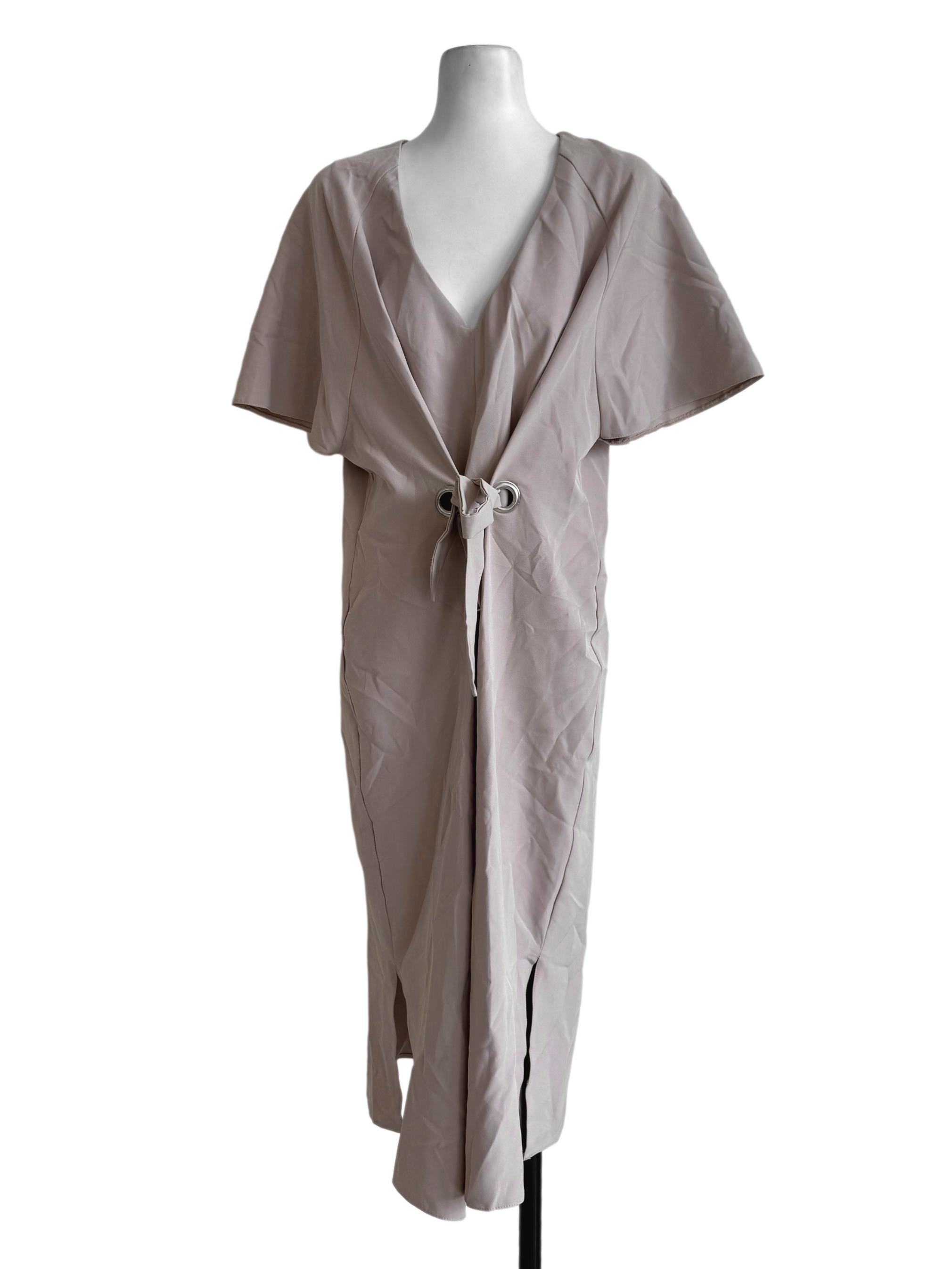 Toffee Brown V Neck Shift Dress