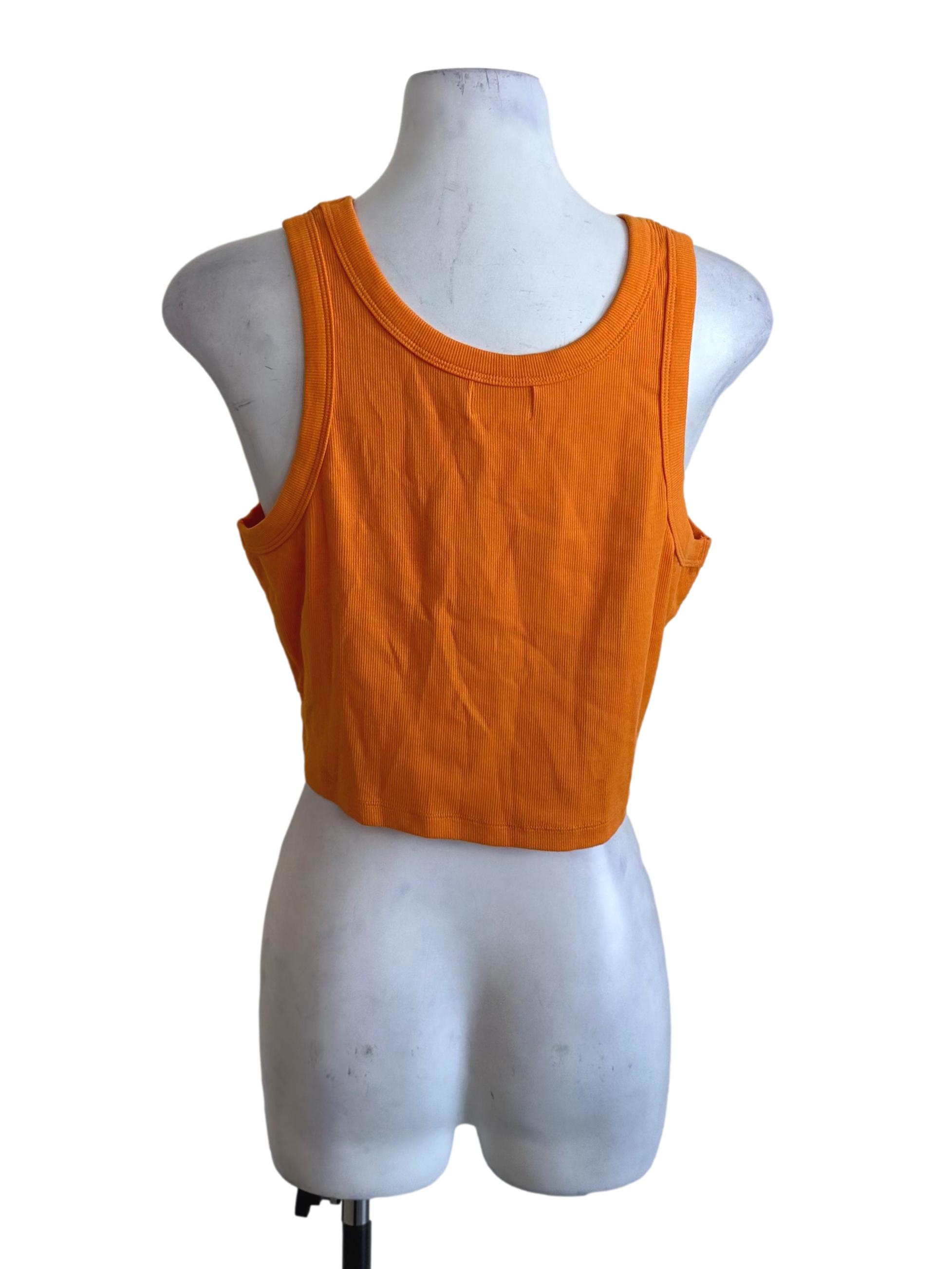 Fire Orange Round Neck Tank Top TCL
