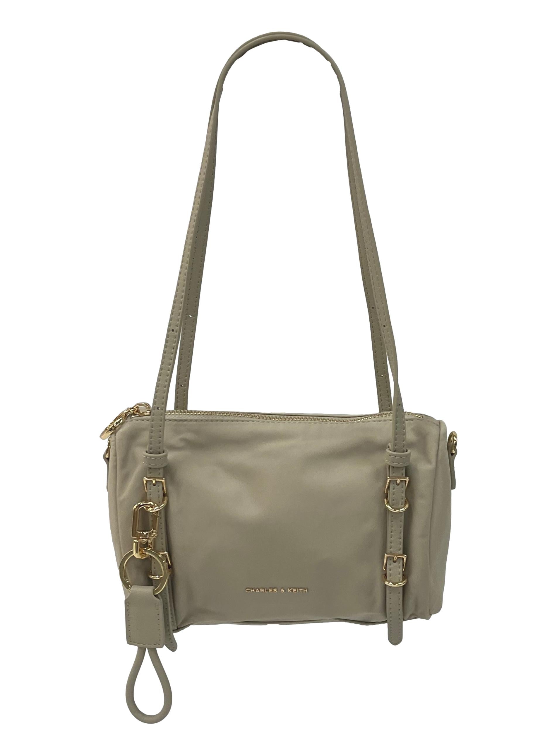 Cream Mini Levy Nylon Shoulder Bag