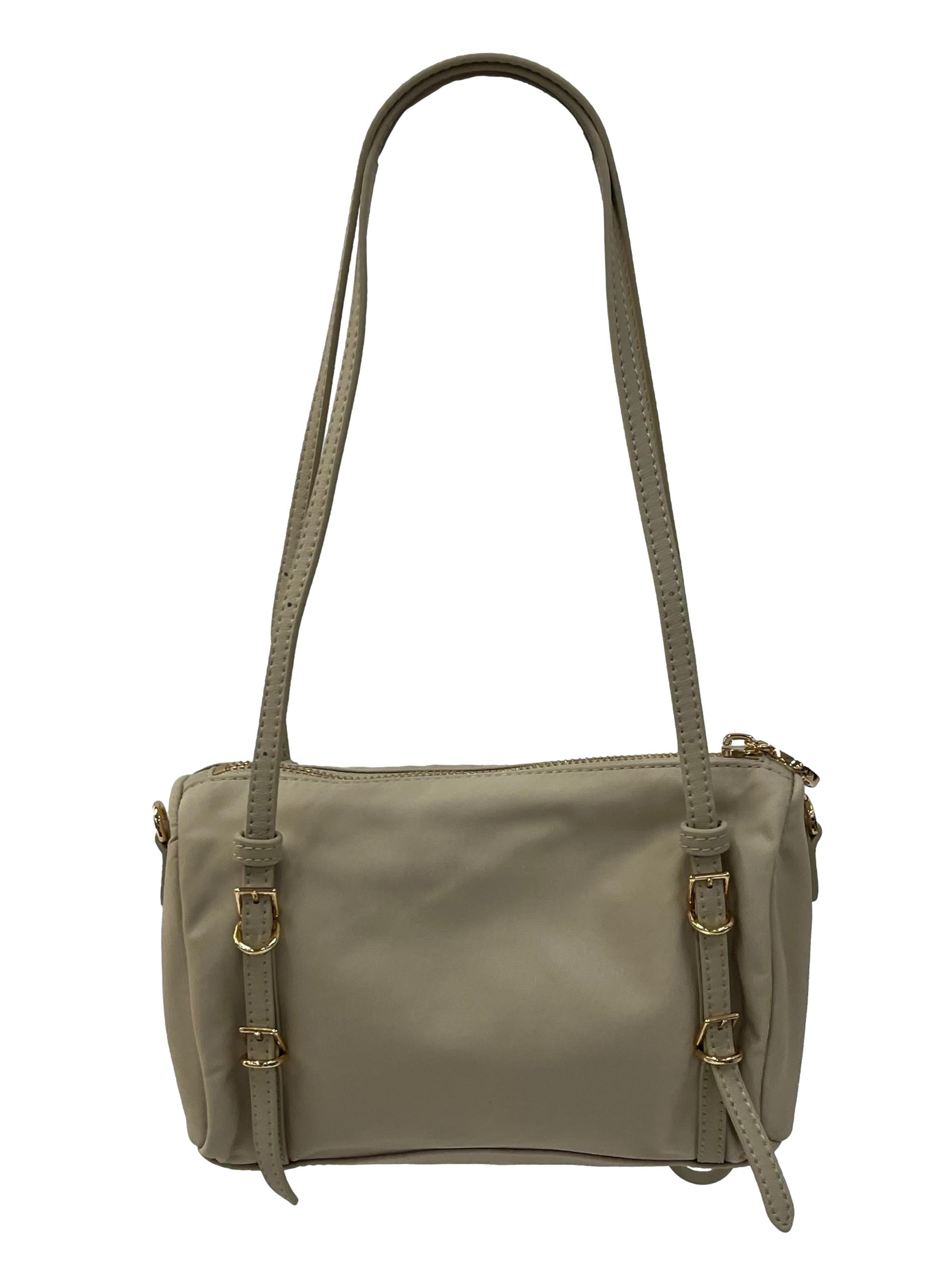 Cream Mini Levy Nylon Shoulder Bag