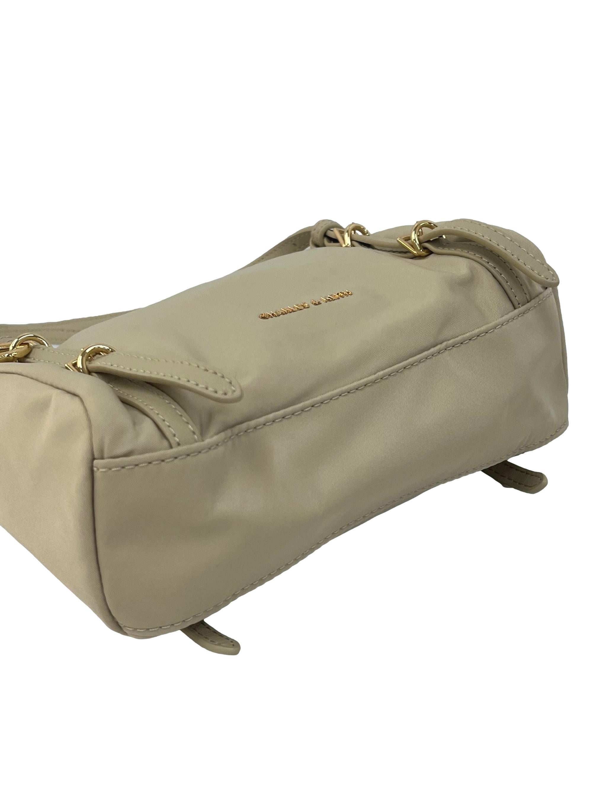 Cream Mini Levy Nylon Shoulder Bag