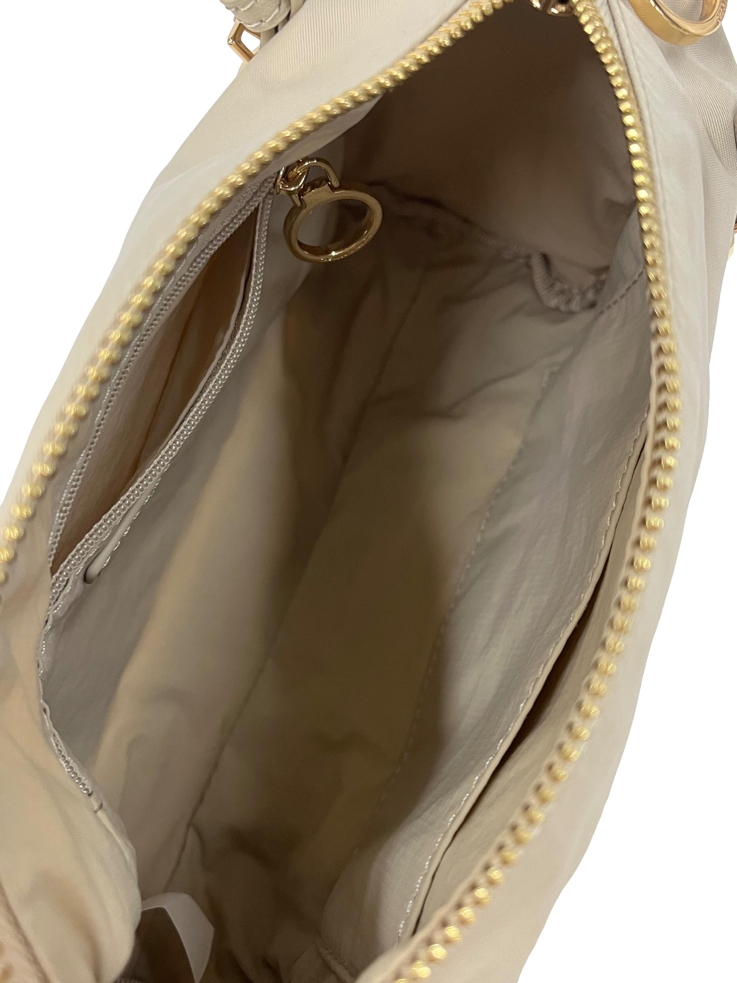 Cream Mini Levy Nylon Shoulder Bag