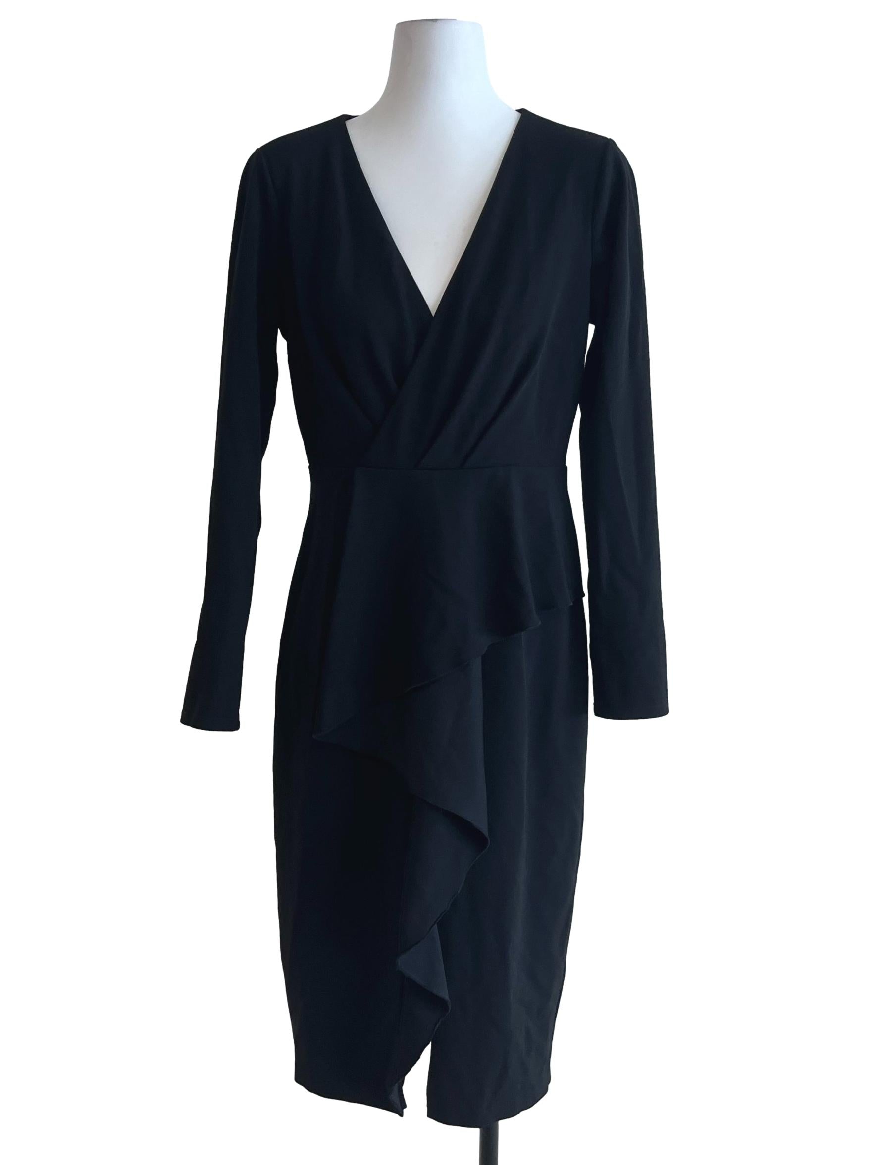Black V-Neckline Empire Dress