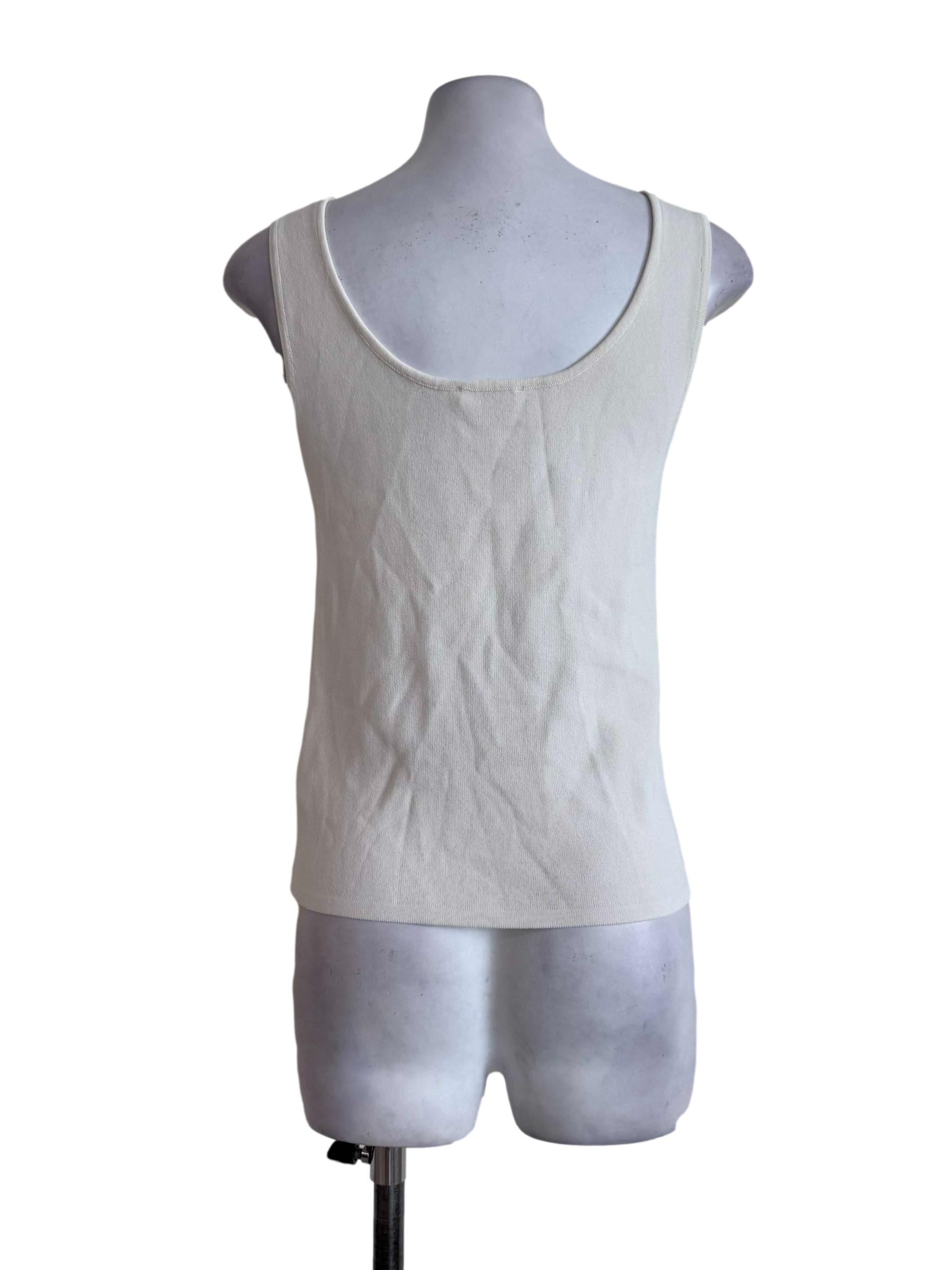 White Sleeveless Singlet OSN