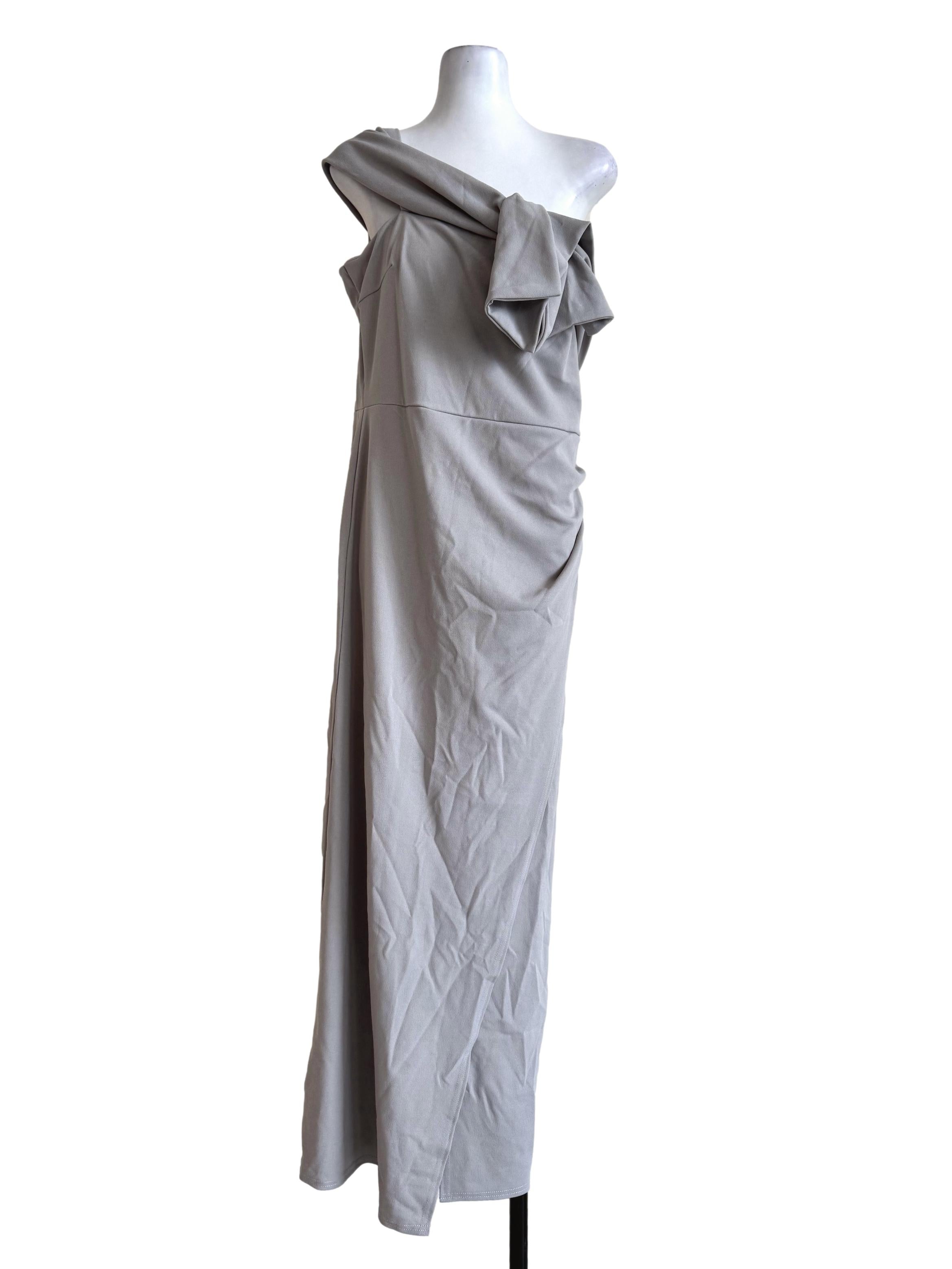 Textured Grey Toga Maxi Dress