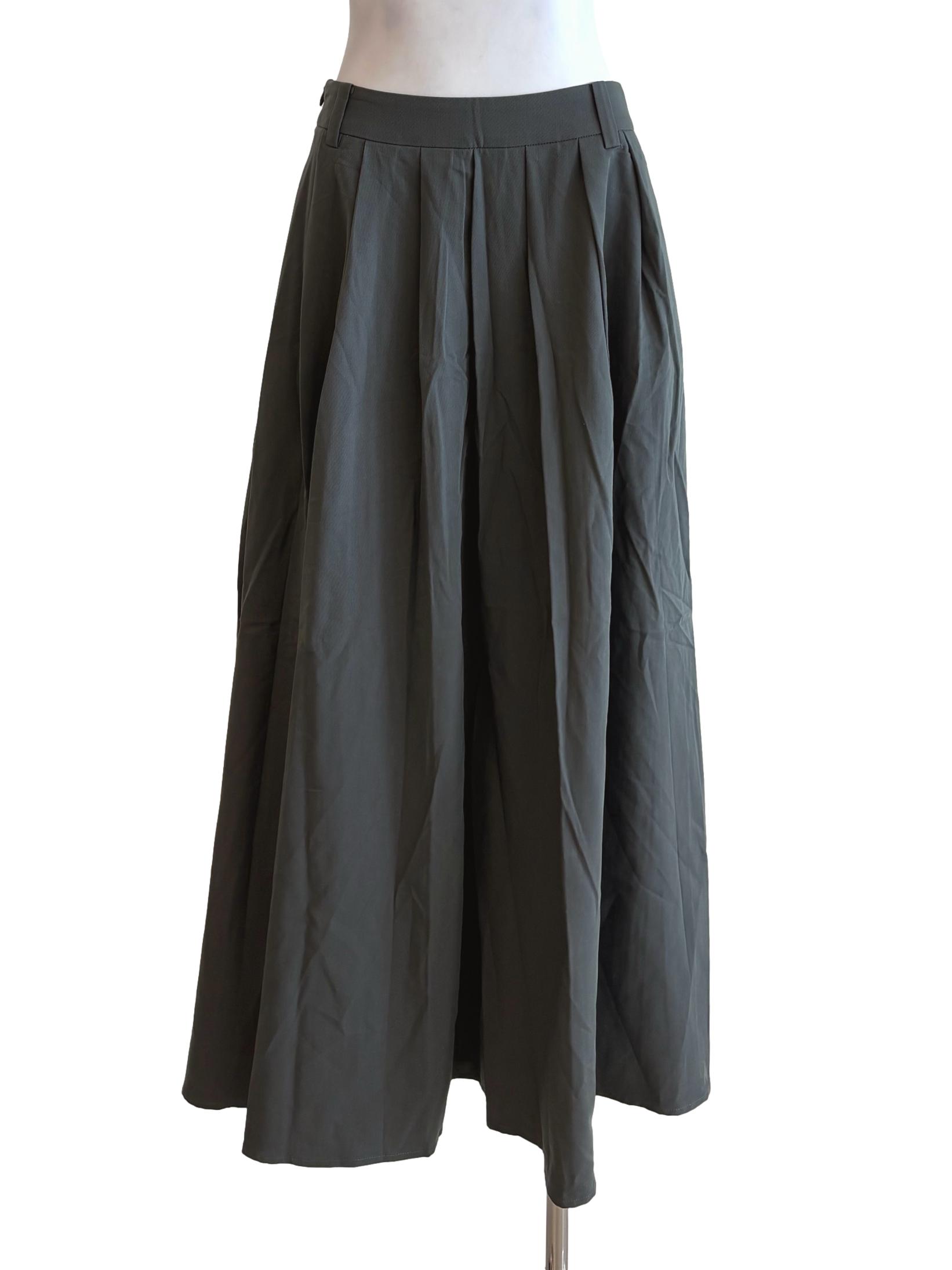 Hunter Green Pleated Skirt