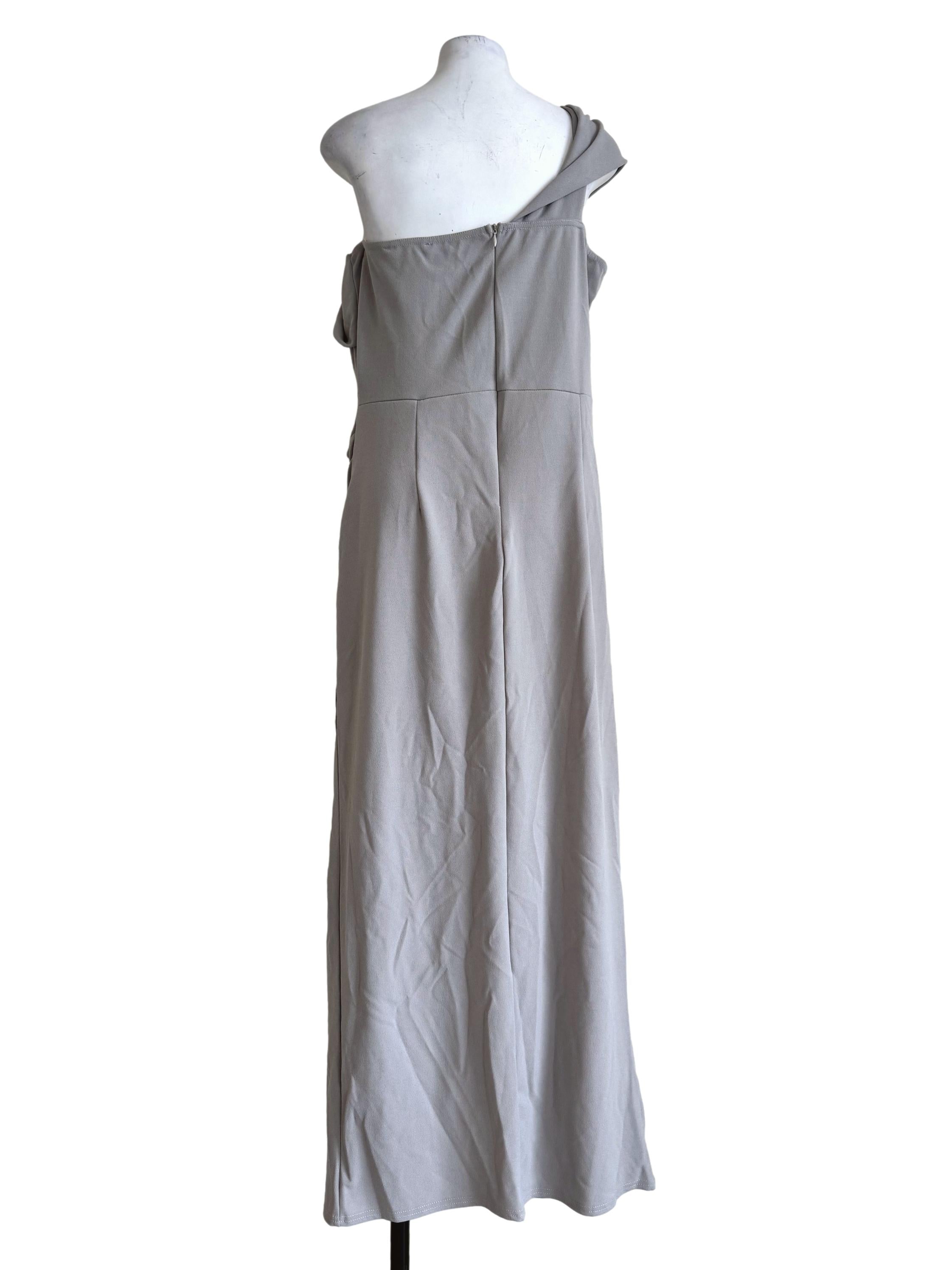 Textured Grey Toga Maxi Dress