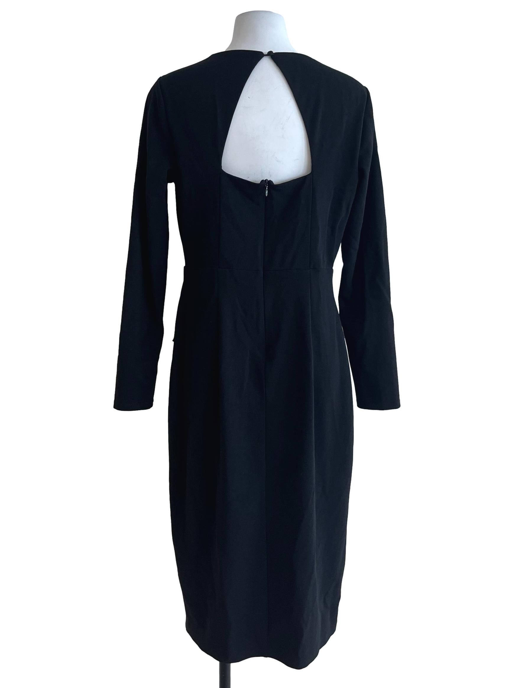 Black V-Neckline Empire Dress