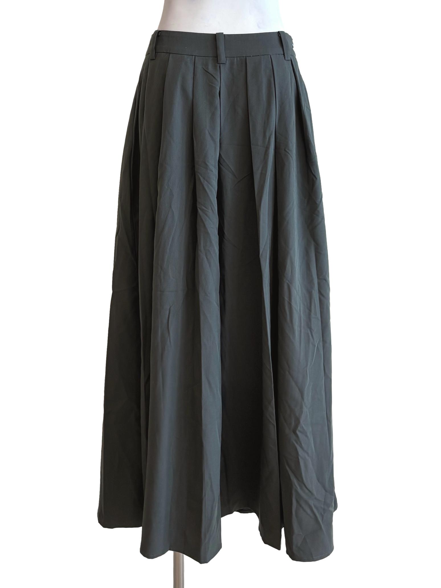 Hunter Green Pleated Skirt