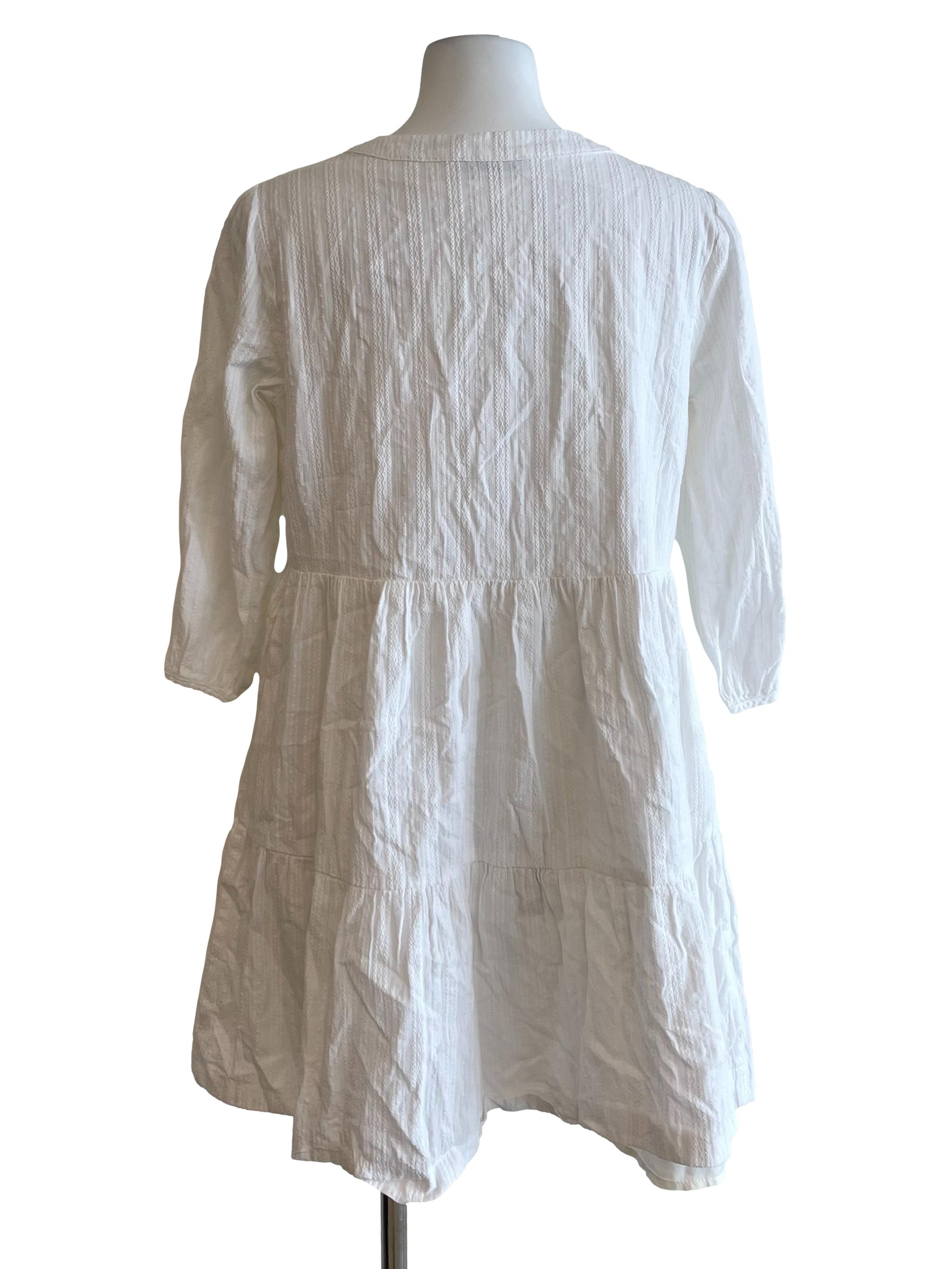 White Peasant Babydoll Dress