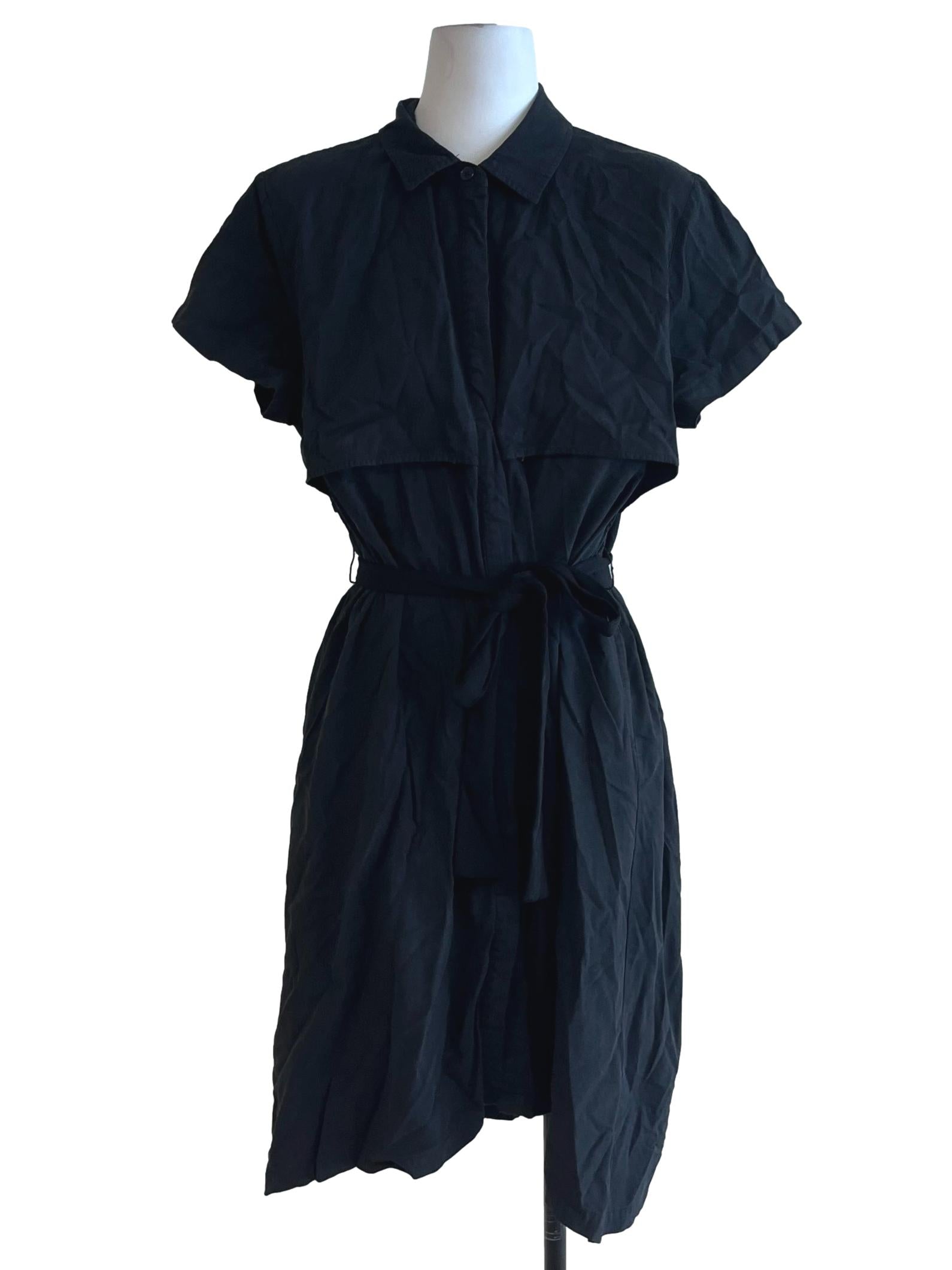 Black Wing Collar Empire Dress