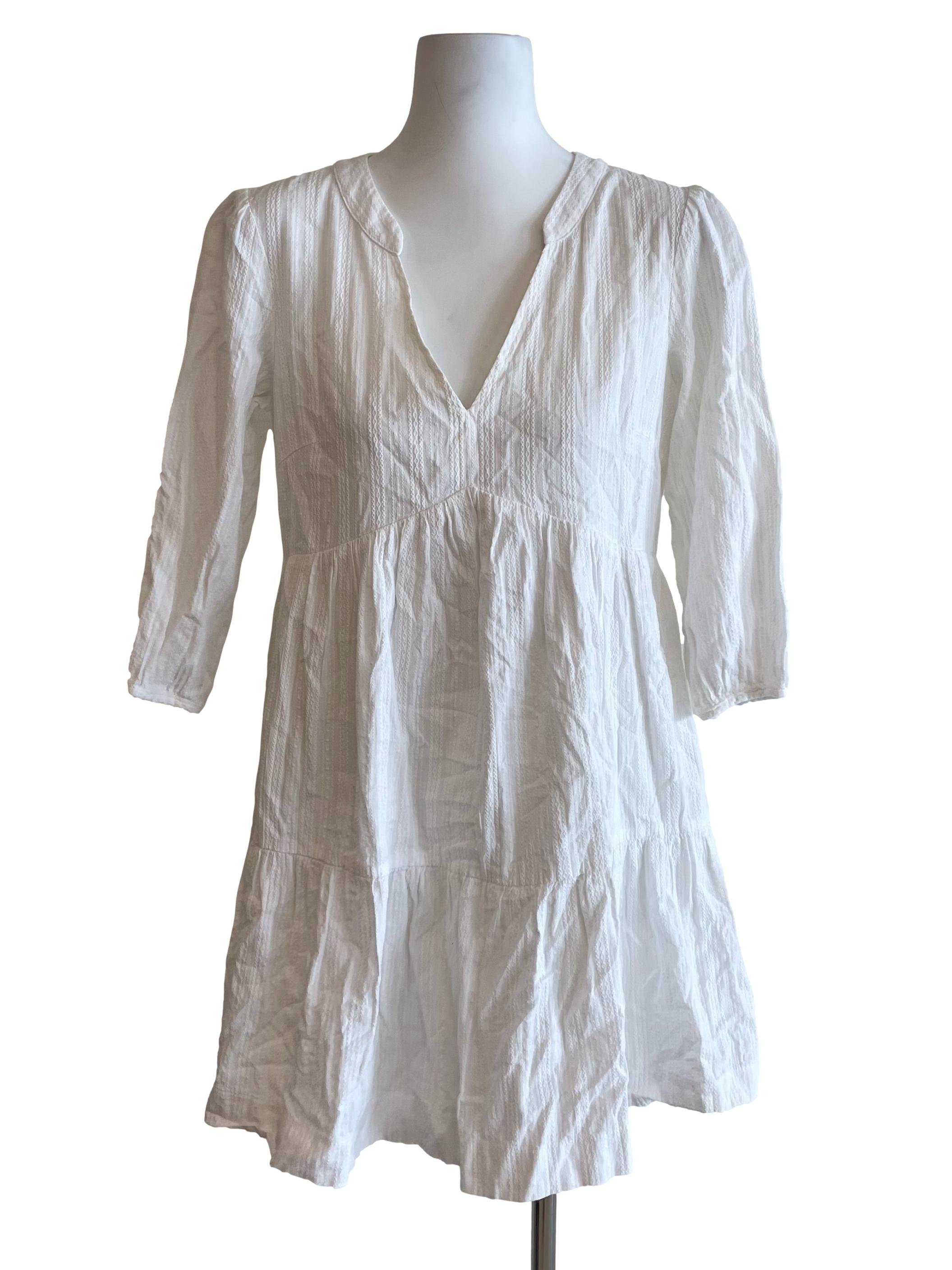 White Peasant Babydoll Dress