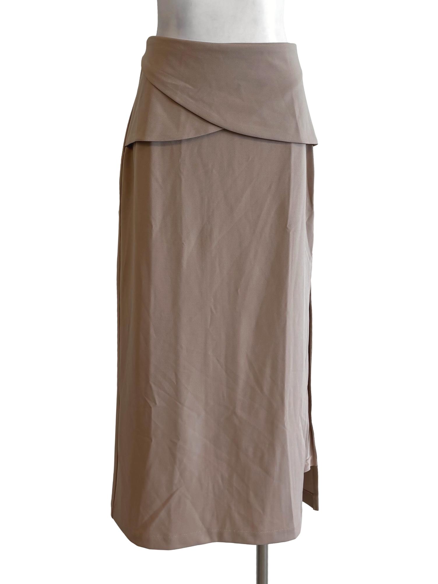 Cashmere Layered Waist Slit Skirt