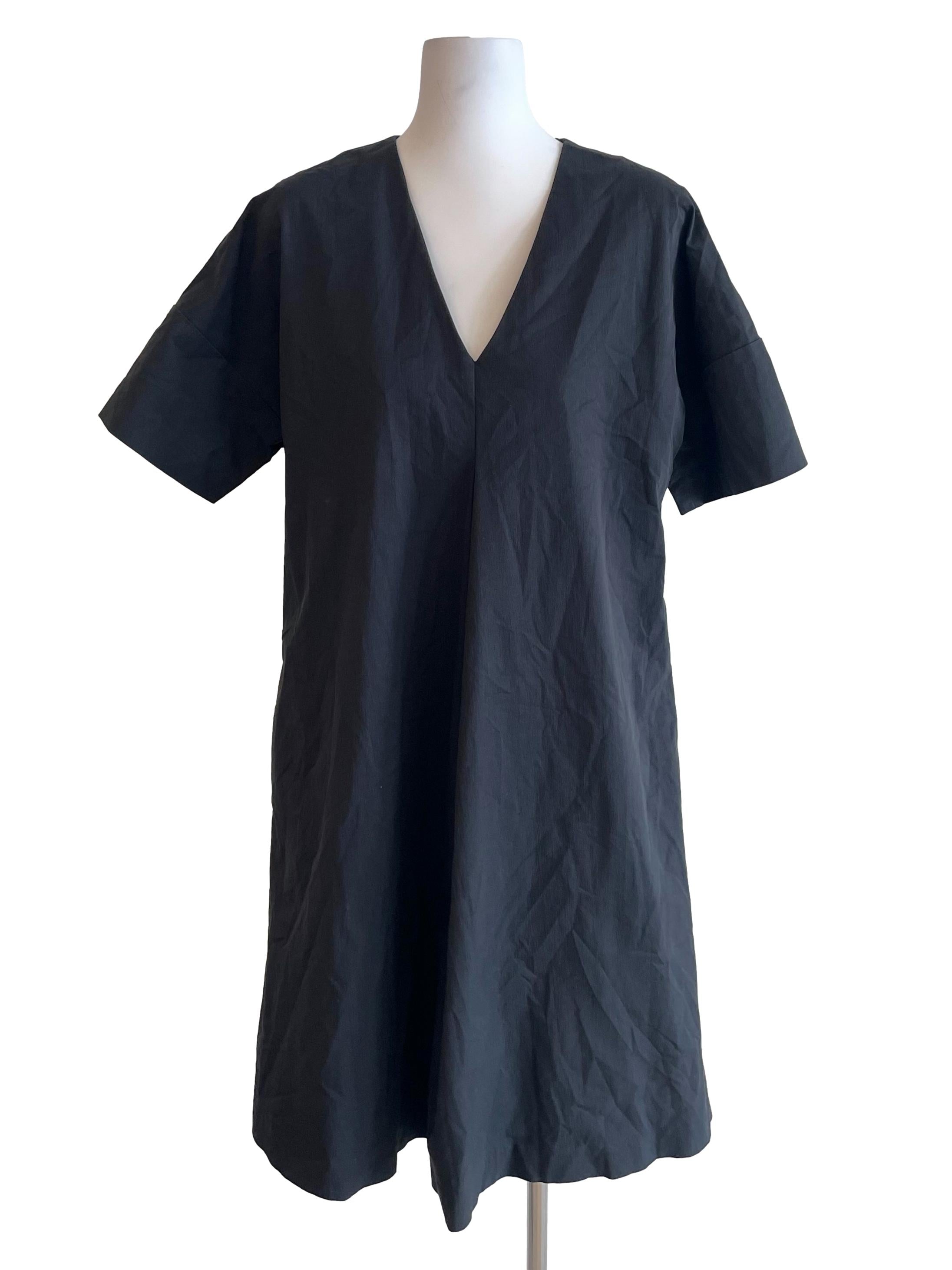 Black Godet Tee Dress