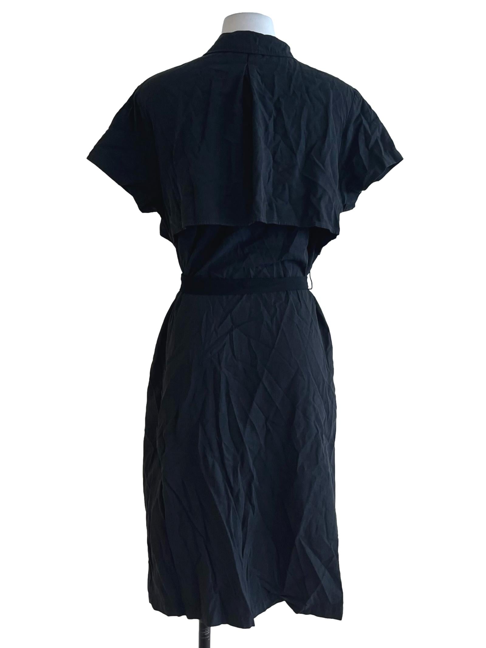 Black Wing Collar Empire Dress