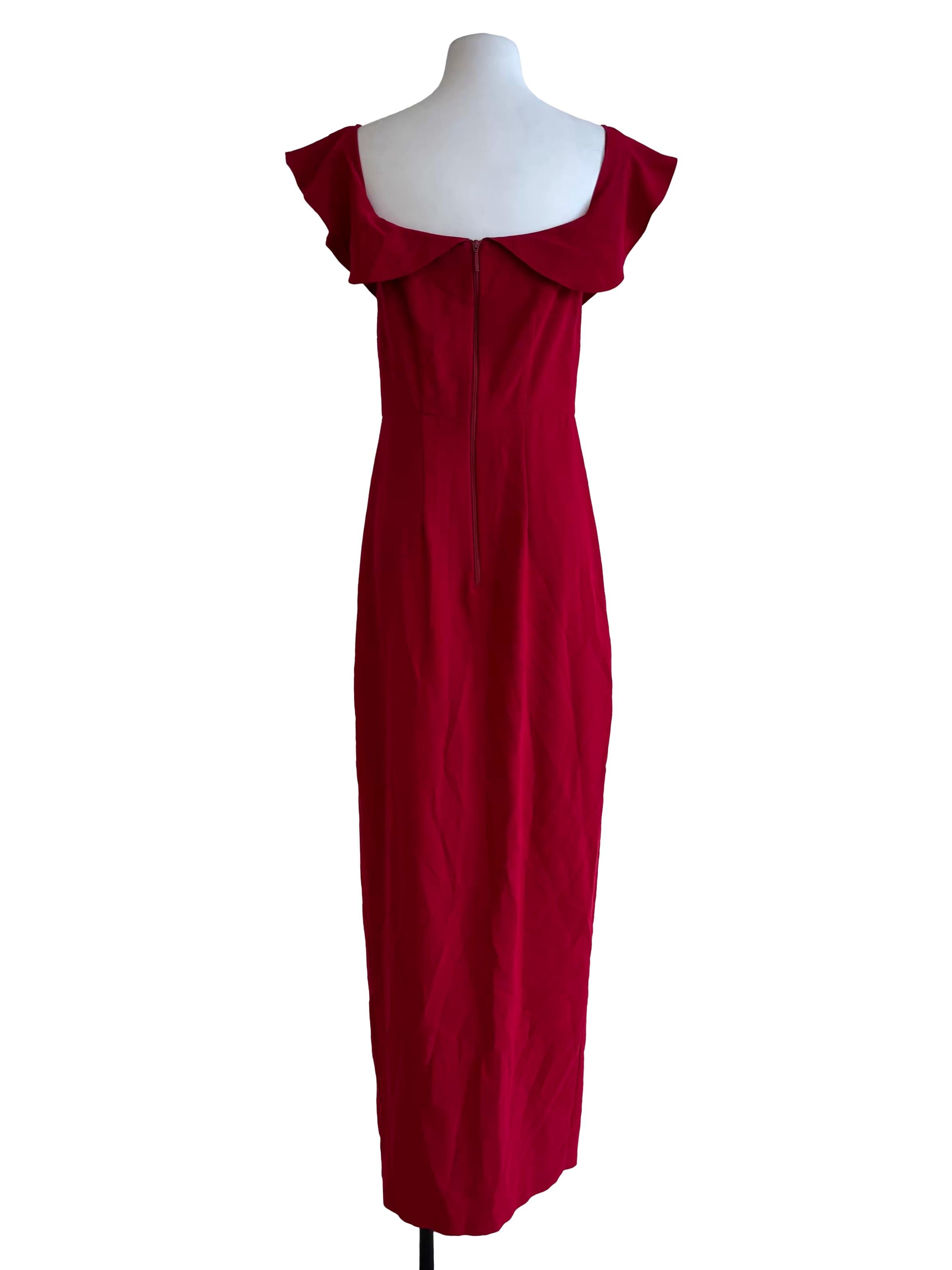 Cherry Red Slit Maxi Dress