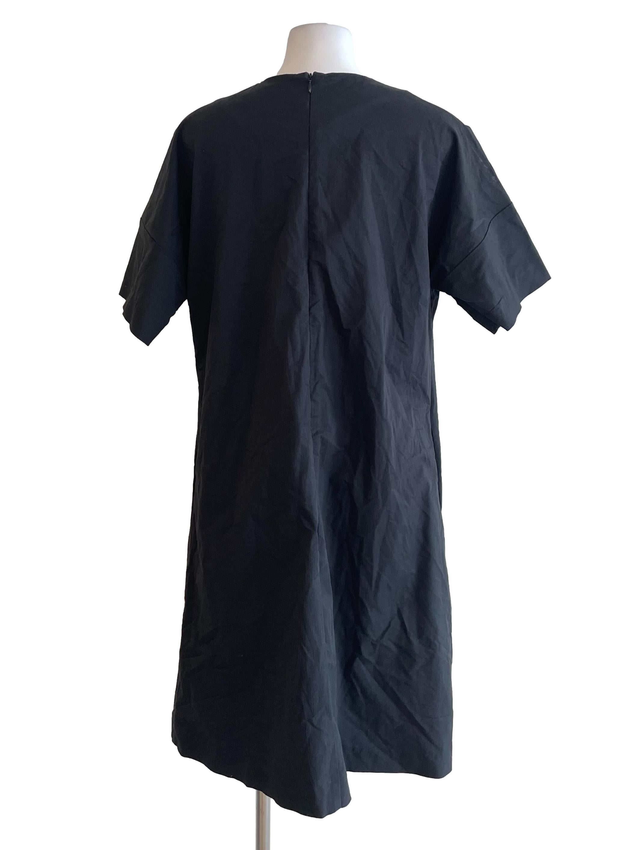 Black Godet Tee Dress