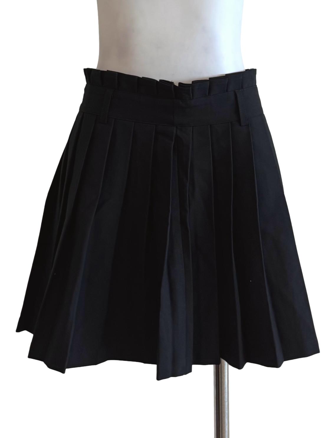 Night Black Pleated Mini Skirt