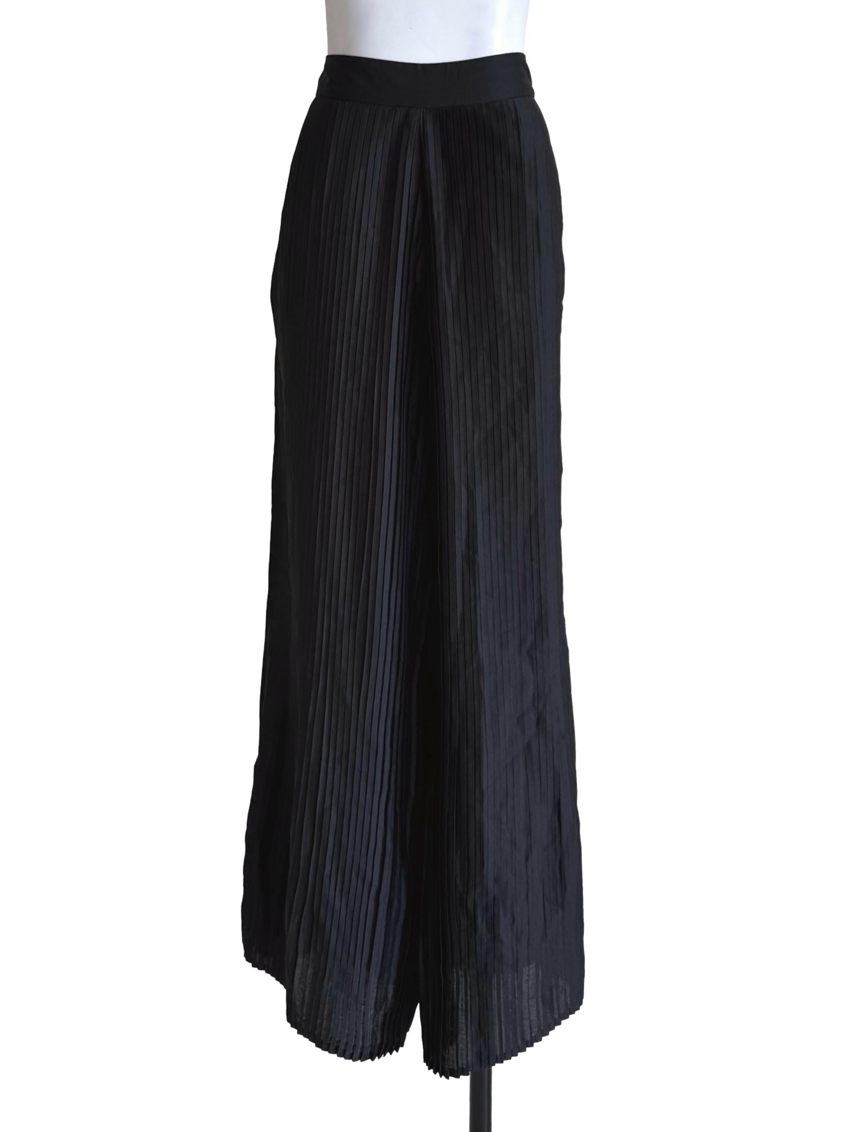 Jet Black Pleated Palazzo