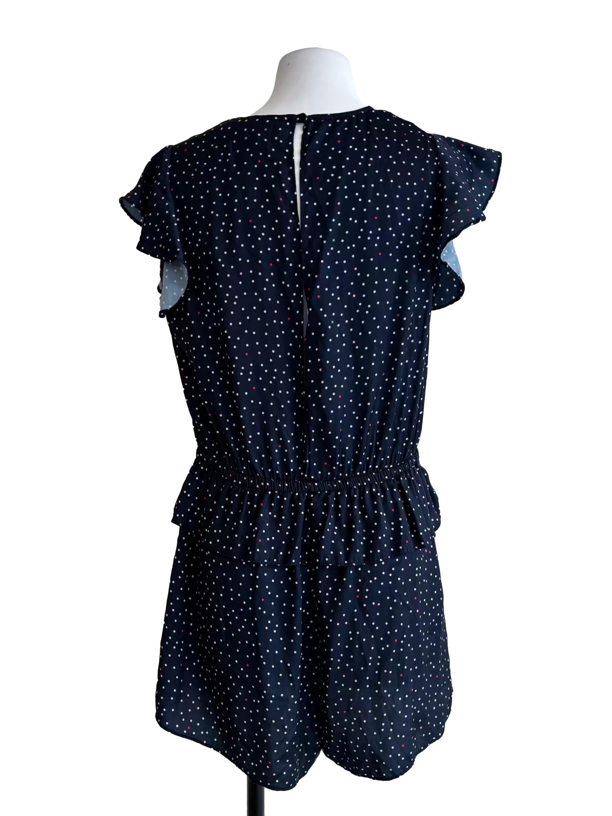 Navy Blue Polka Dot Romper