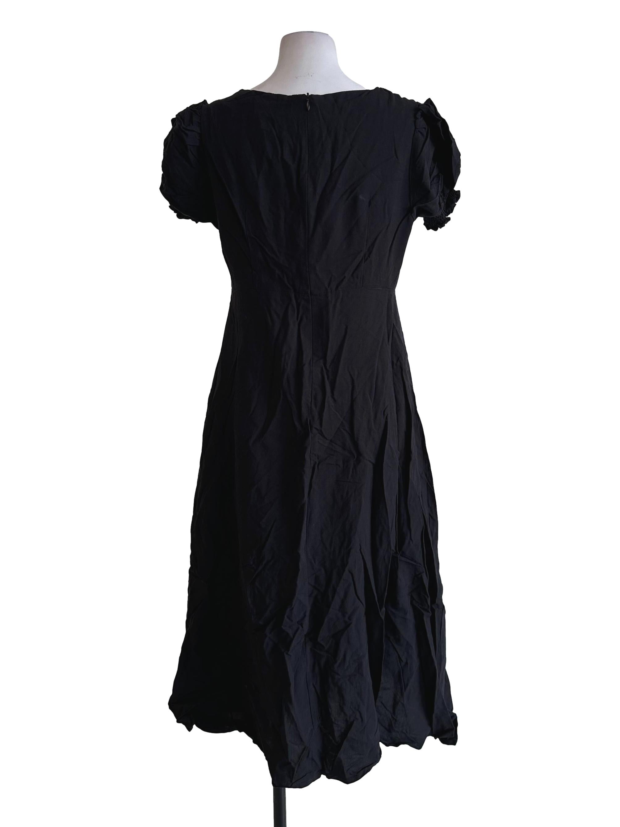 Black Queen Anne Neckline Dress