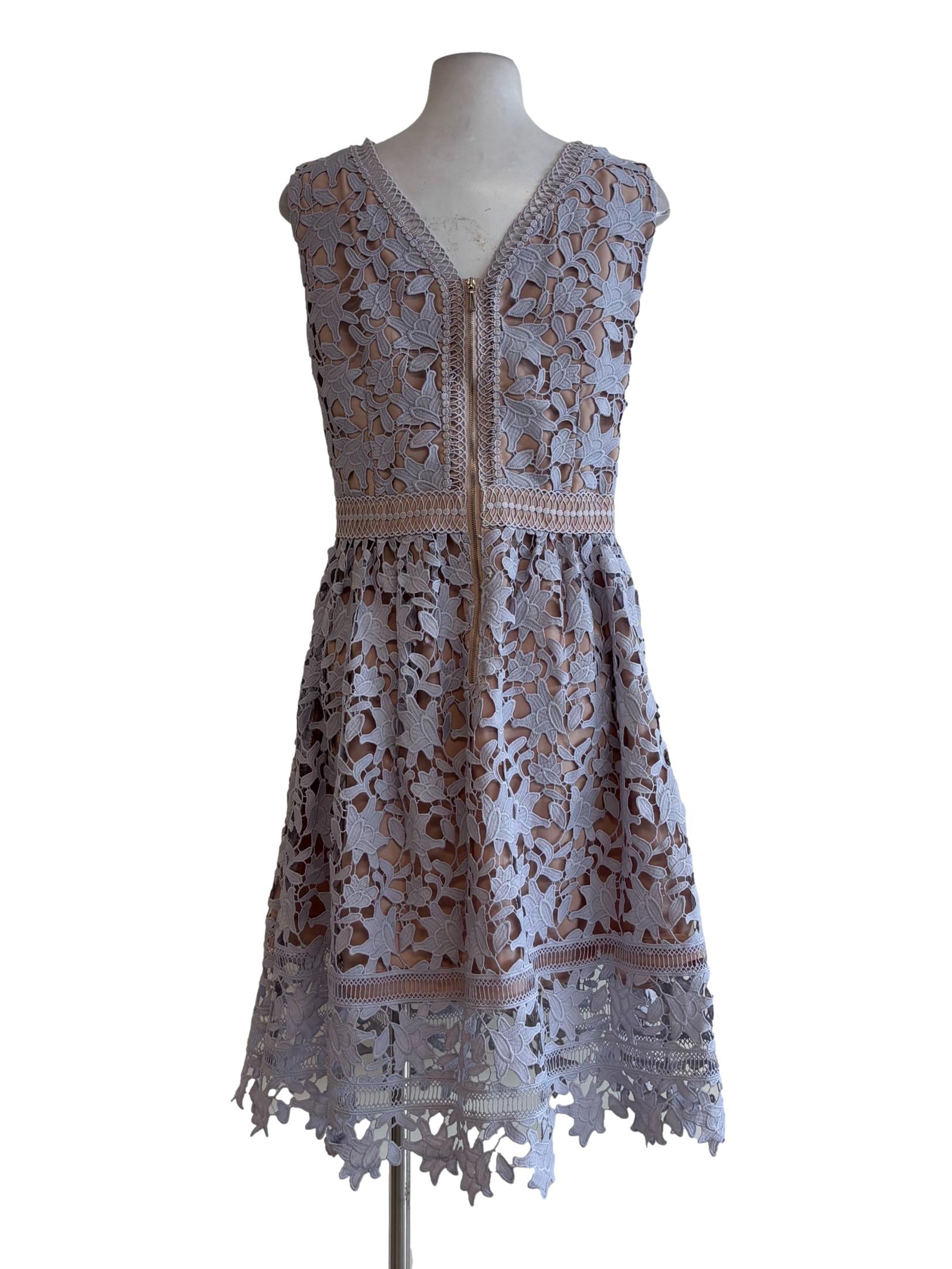 Chrome Grey Lace Wheat Inner Dress
