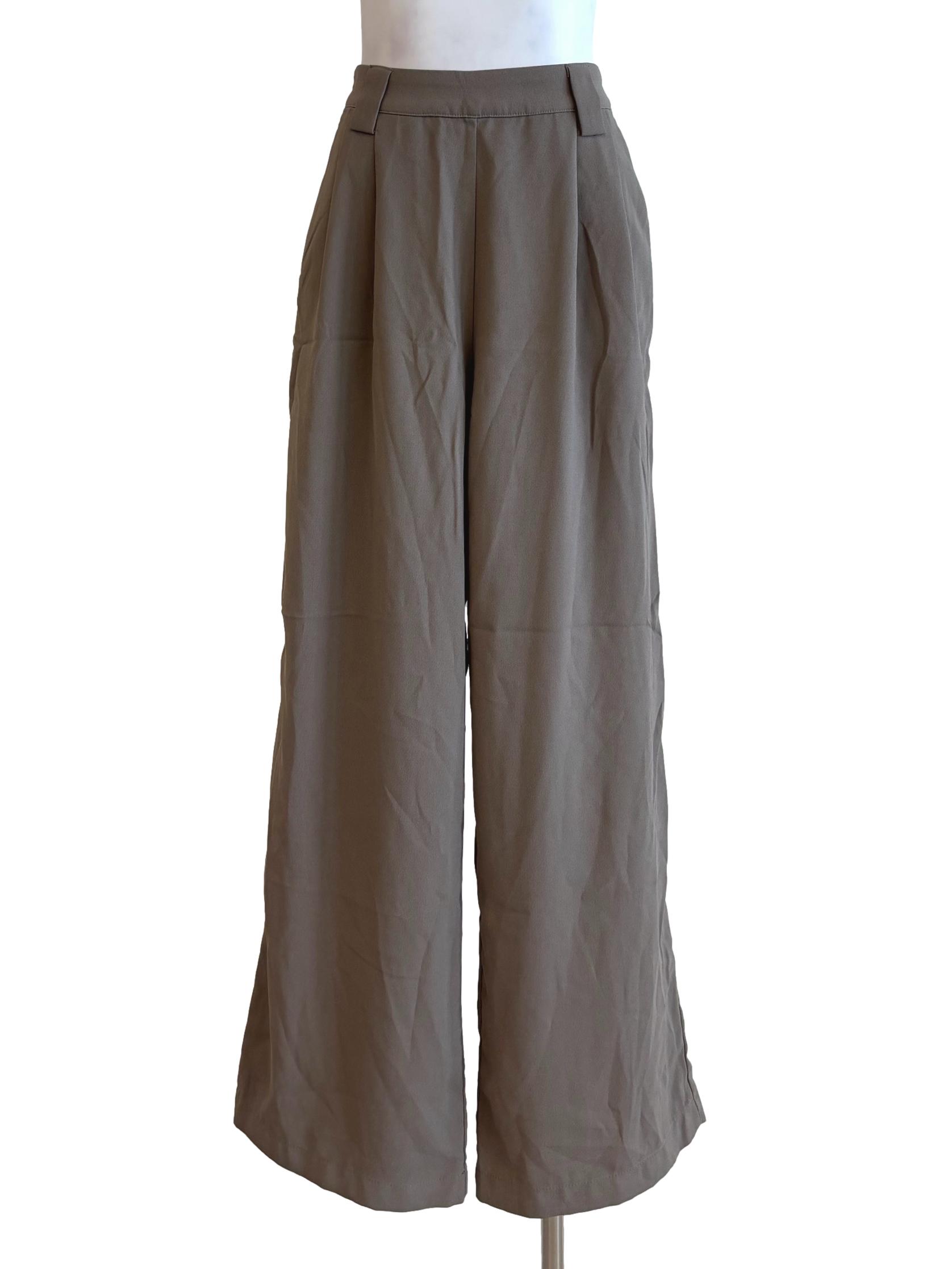 Bone Pleated Wide Slacks TWL