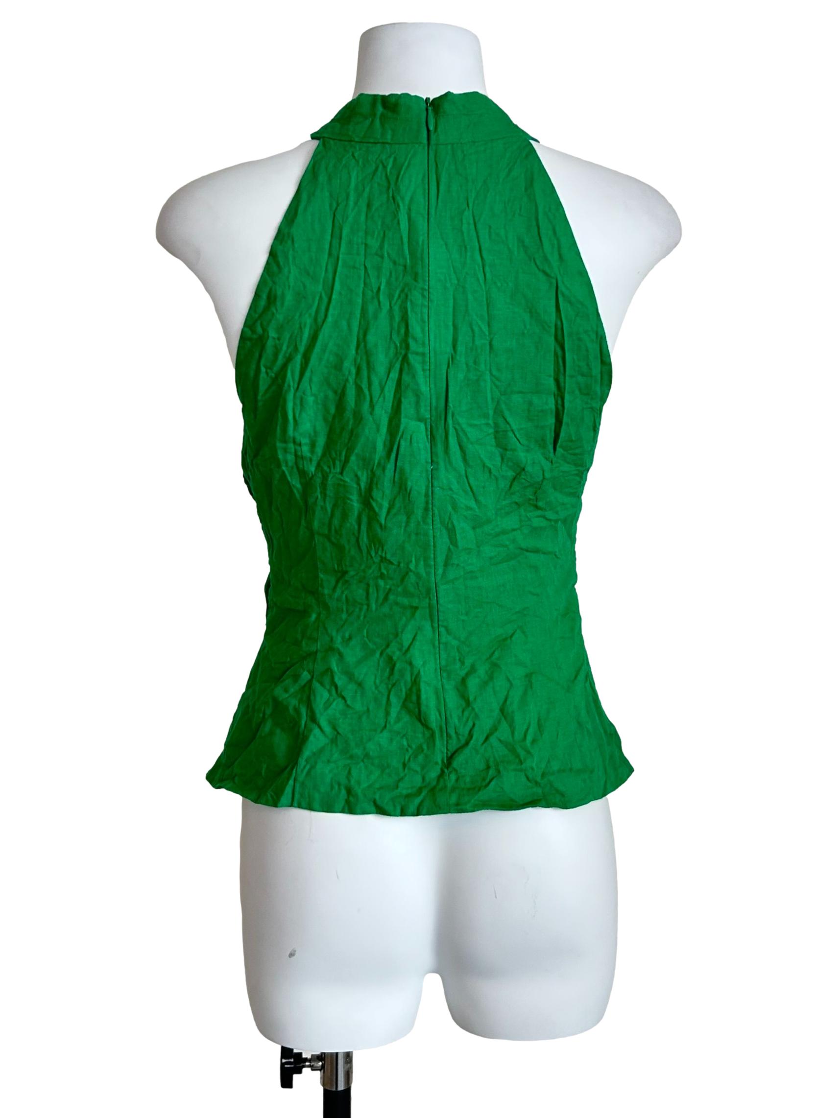 Parakeet Green Crossover Halter Top