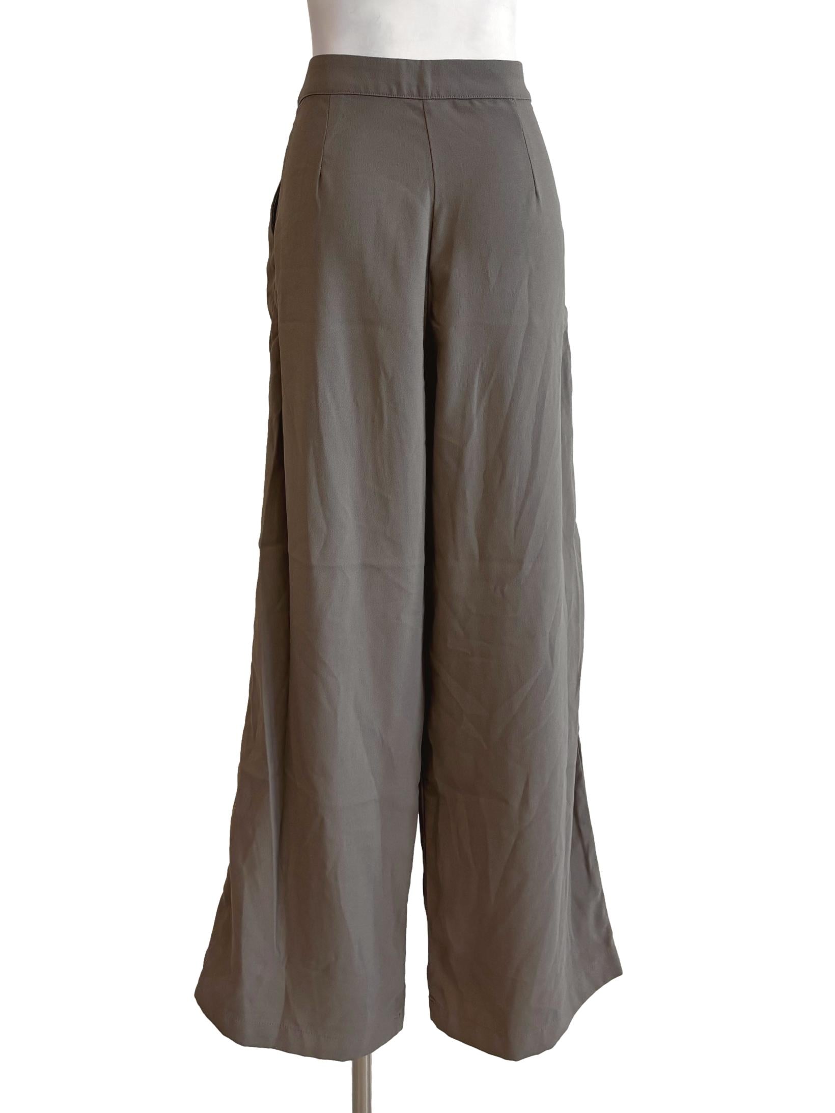 Bone Pleated Wide Slacks TWL