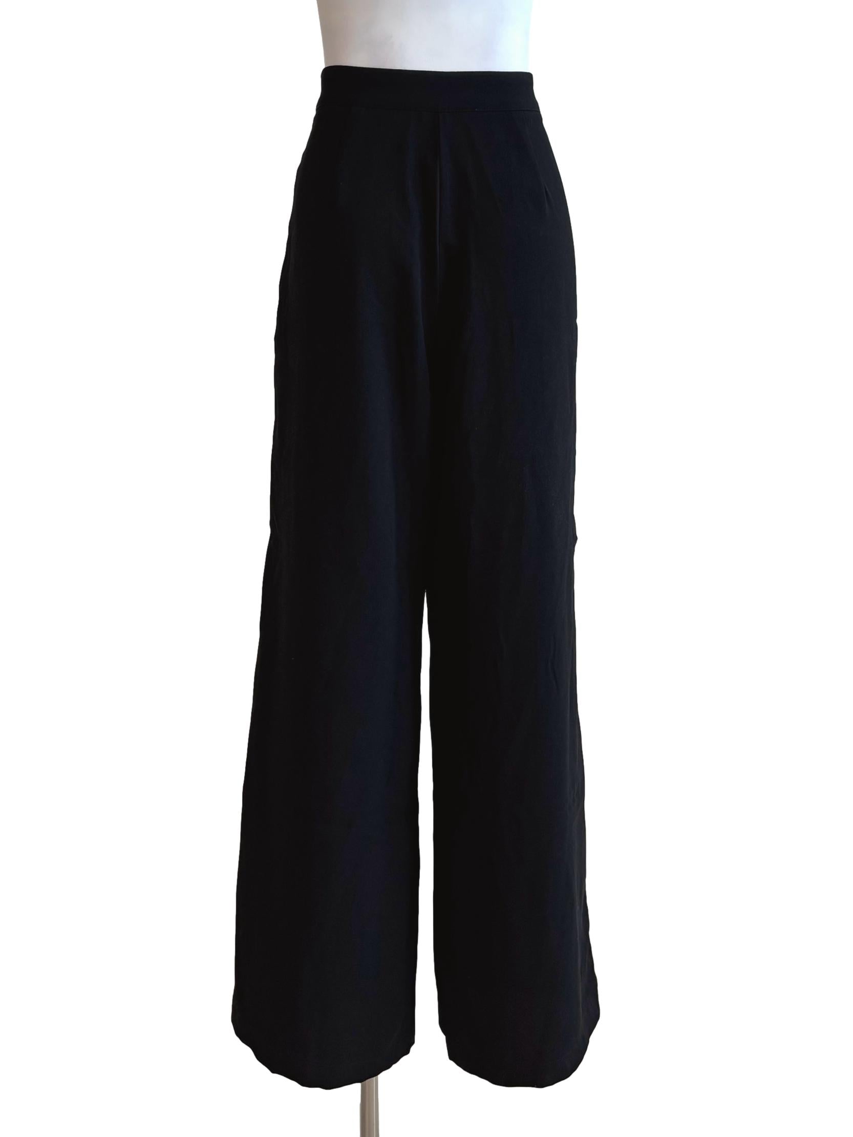 Parisian Black Pleated Wide Slacks TWL