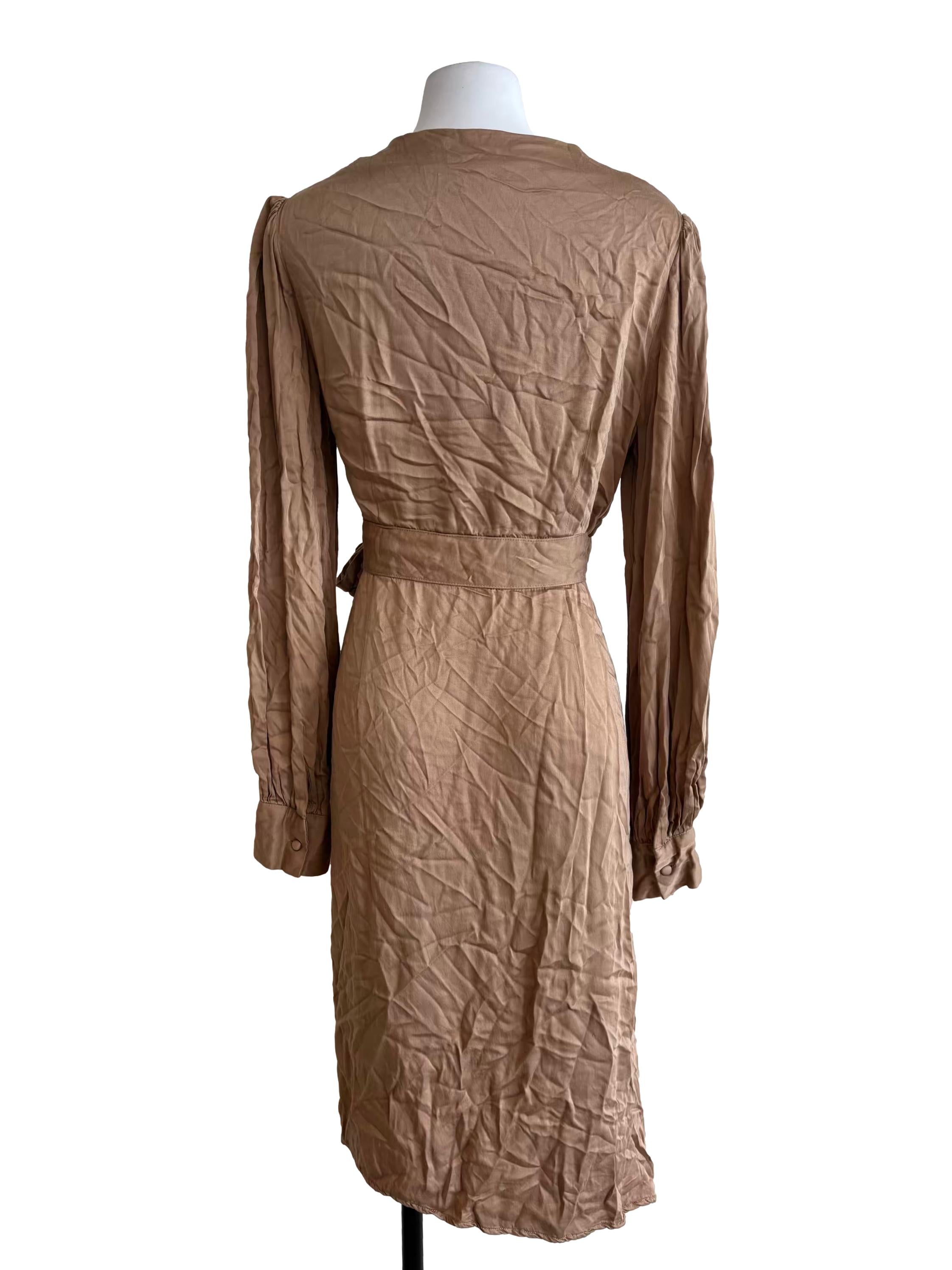 Buff Brown Wrap Dress
