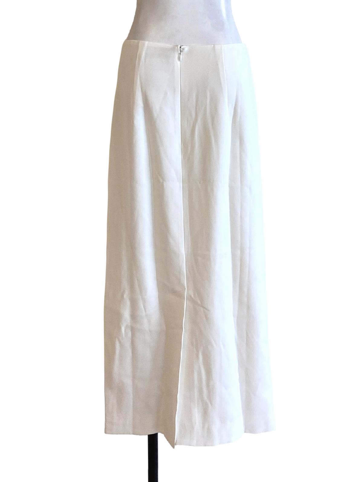 Soft White Zip Up Wrap Drape Long Skirt LB