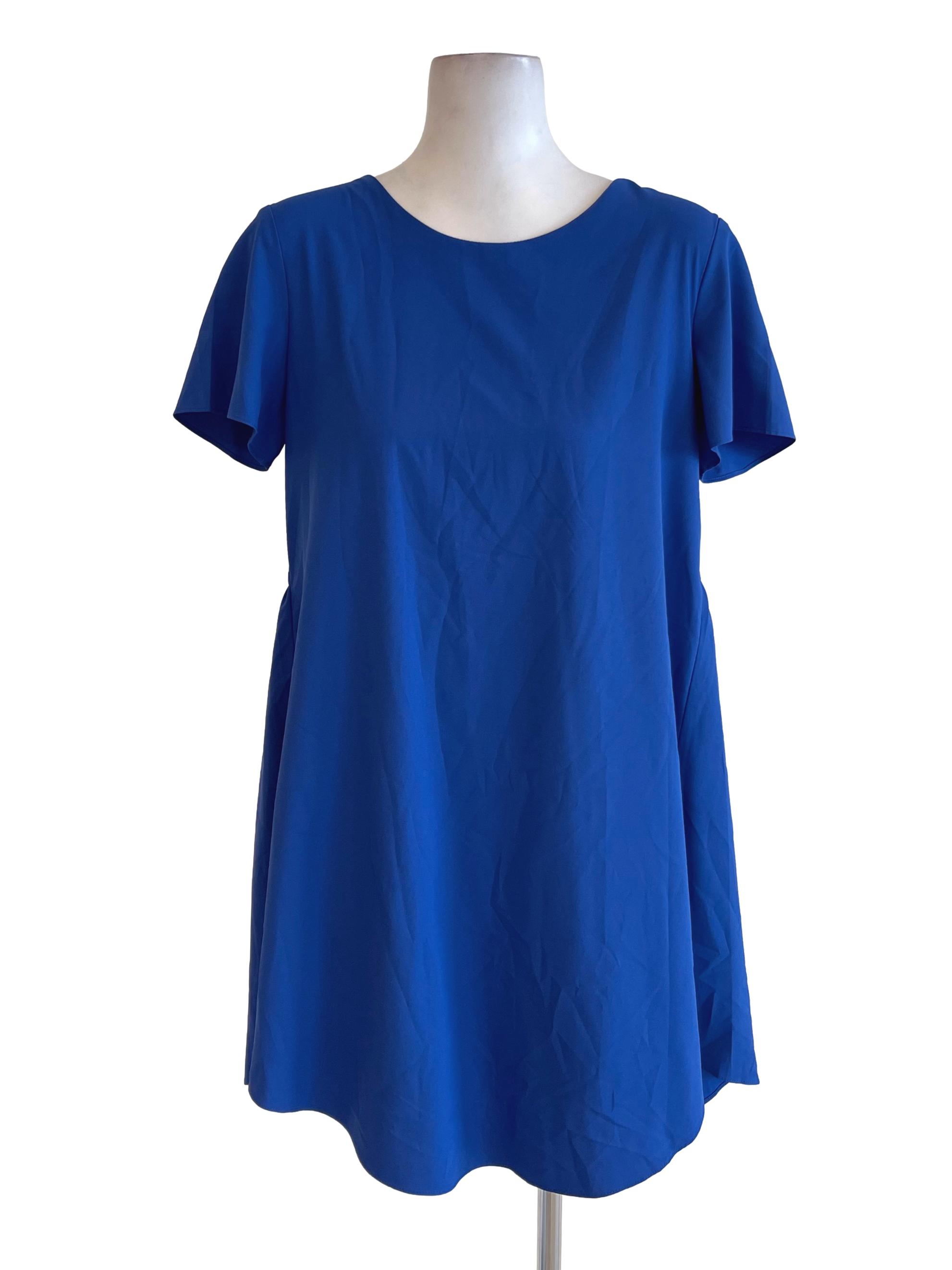 Royal Blue Crew Neck Shift Dress TCL