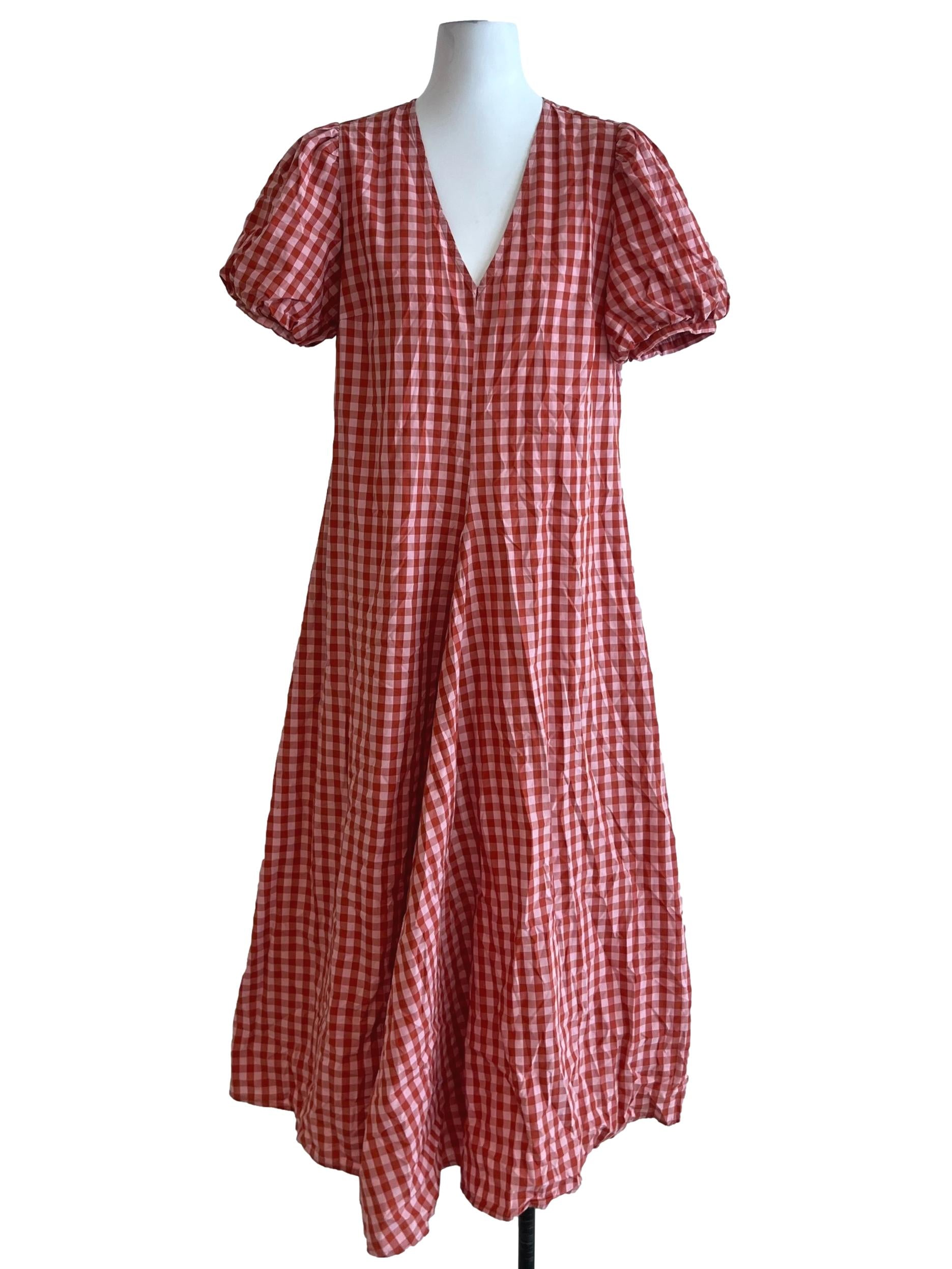 Red Gingham Empire Dress