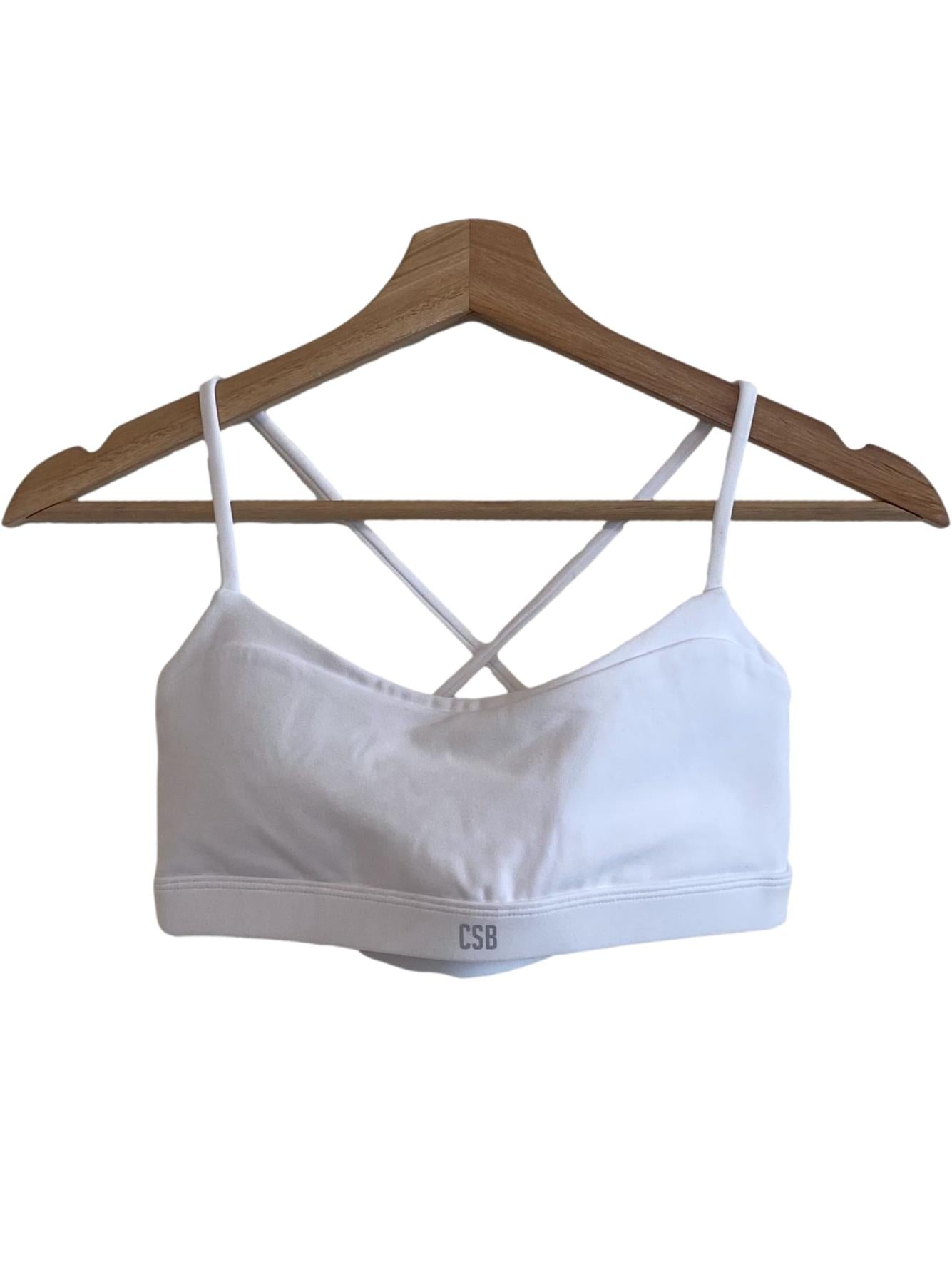 White Strappy Sports Bra