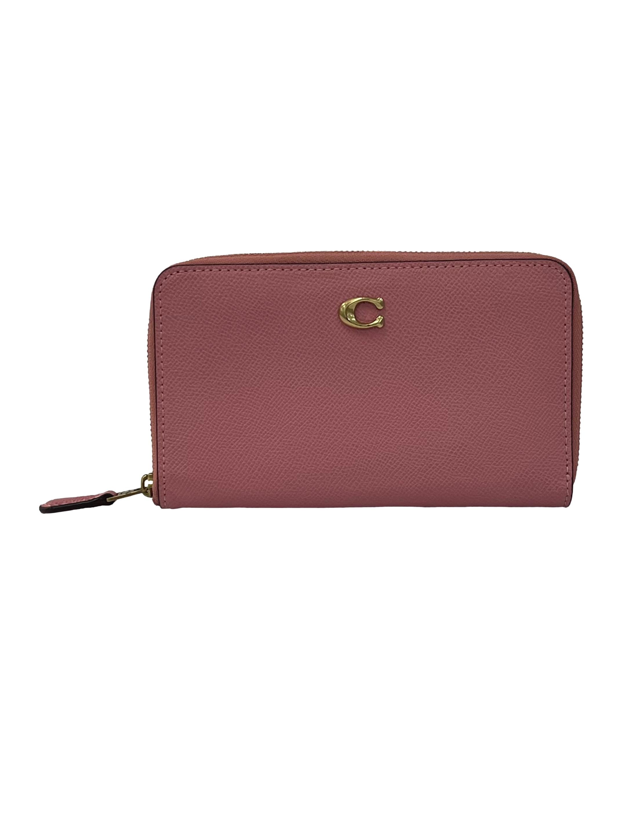 Pink Essential Slim Accordion Zip Wallet